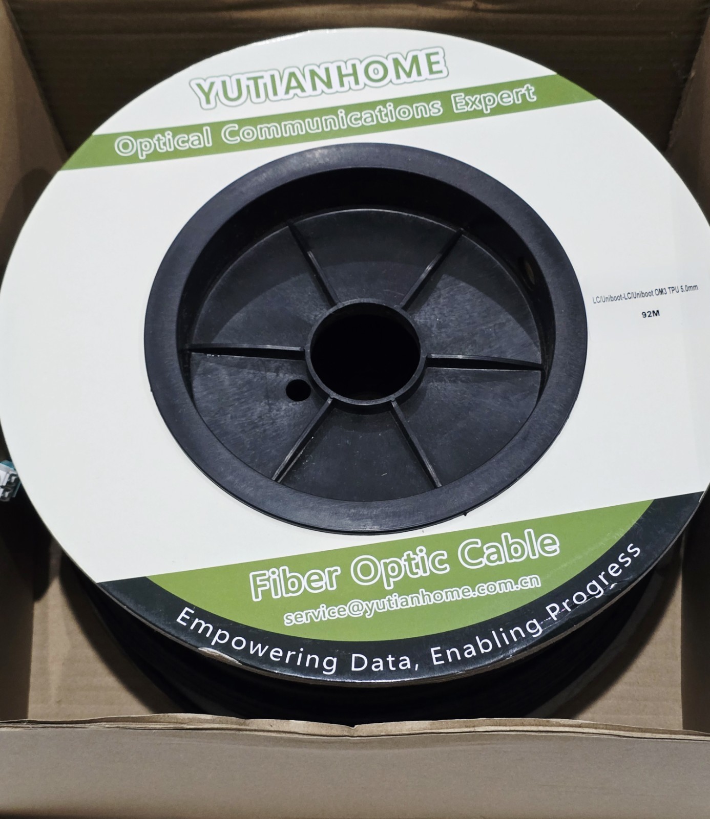 Yutianhome Armored LC Uniboot OM3 TPU 5.0mm 92M Outdoor Optic Cable
