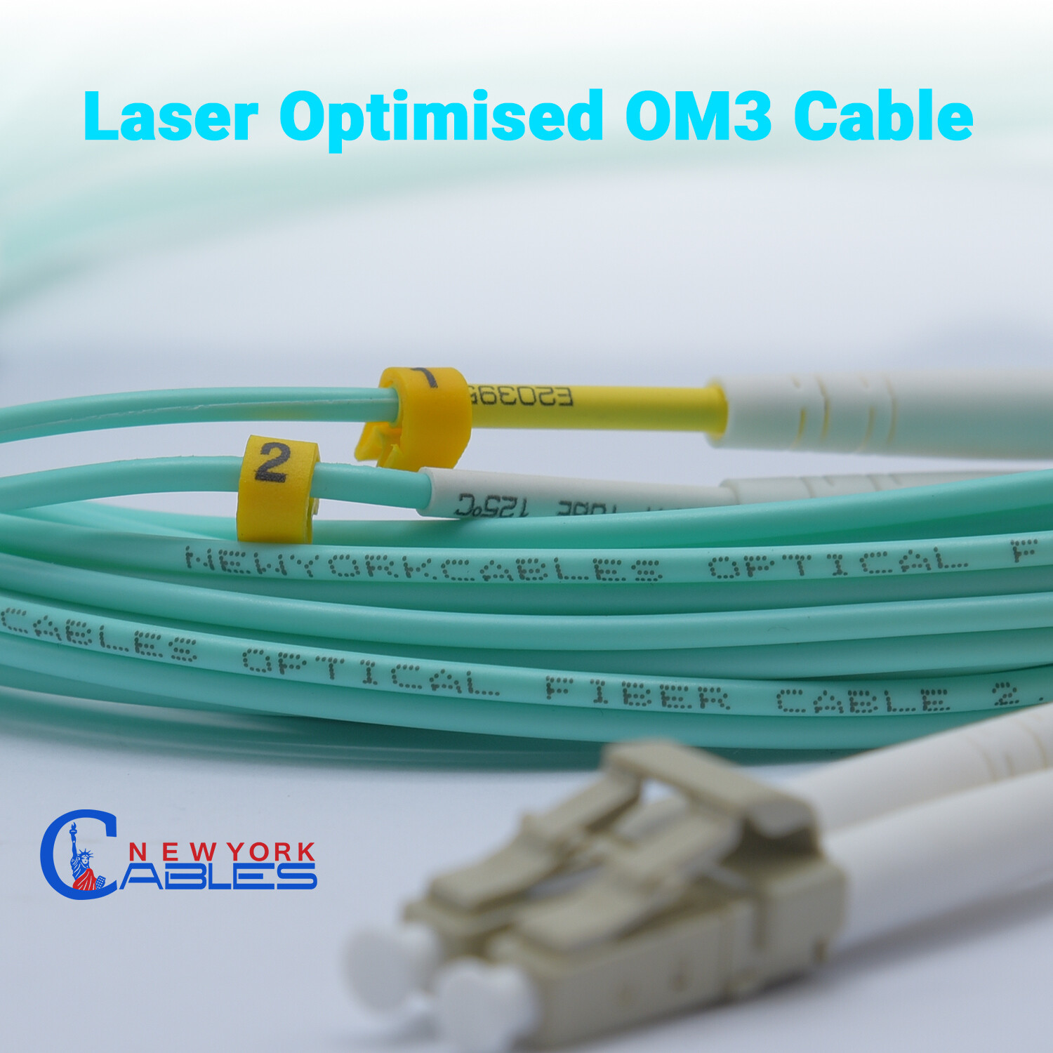 OM3 LC to LC Fiber Optic Patch Cable Multimode Duplex 50/125 Aqua LC LC 1M – 15M