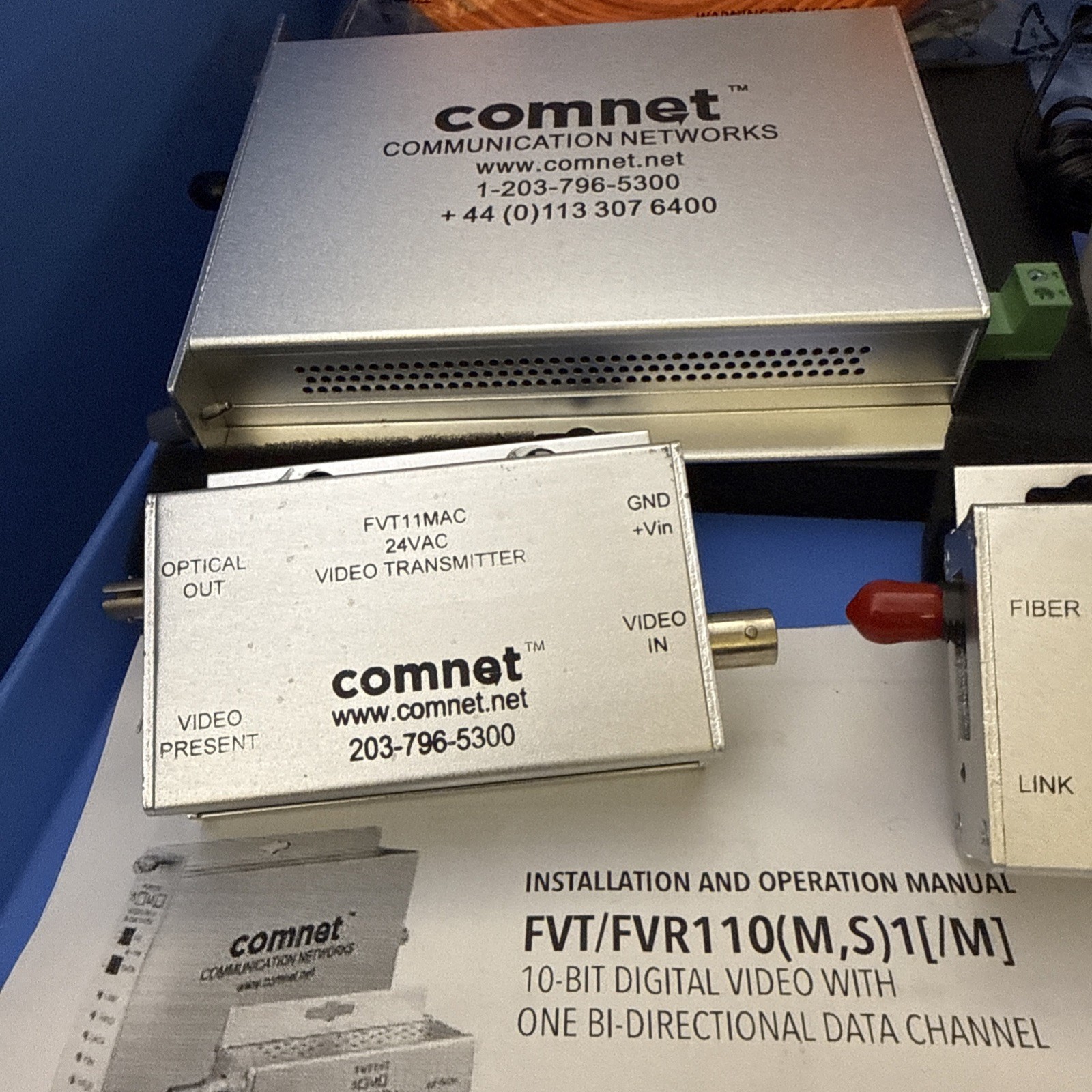 COMMNET DEVICES AND FIBER JUMPER LOT OF 5 PIECES
