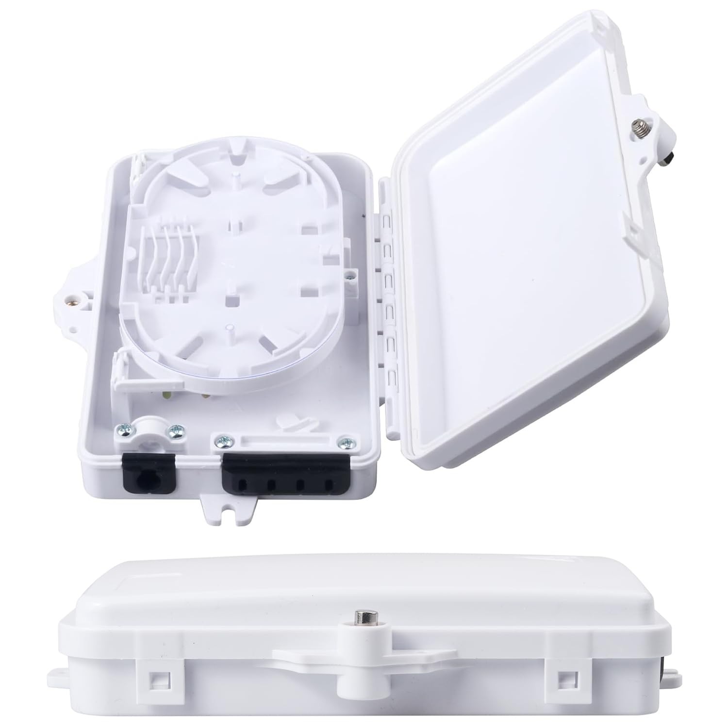 2-Pack 4 Core FTTH Fiber Distribution Enclosure, Fiber Optical Terminal Box S…