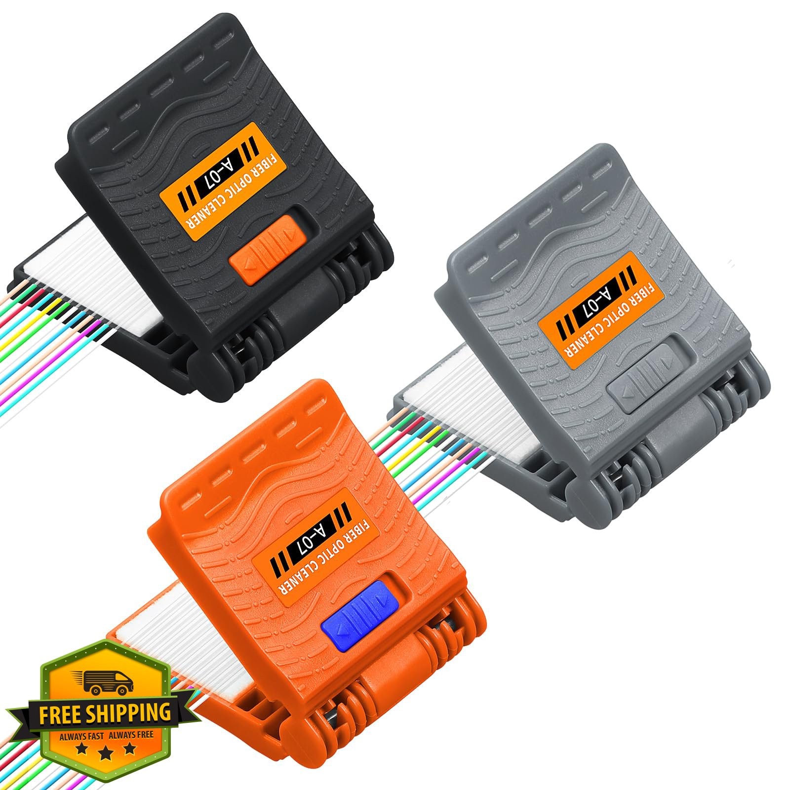 BautTat Fiber Optic Wiping Clip 3pk Black Grey Orange