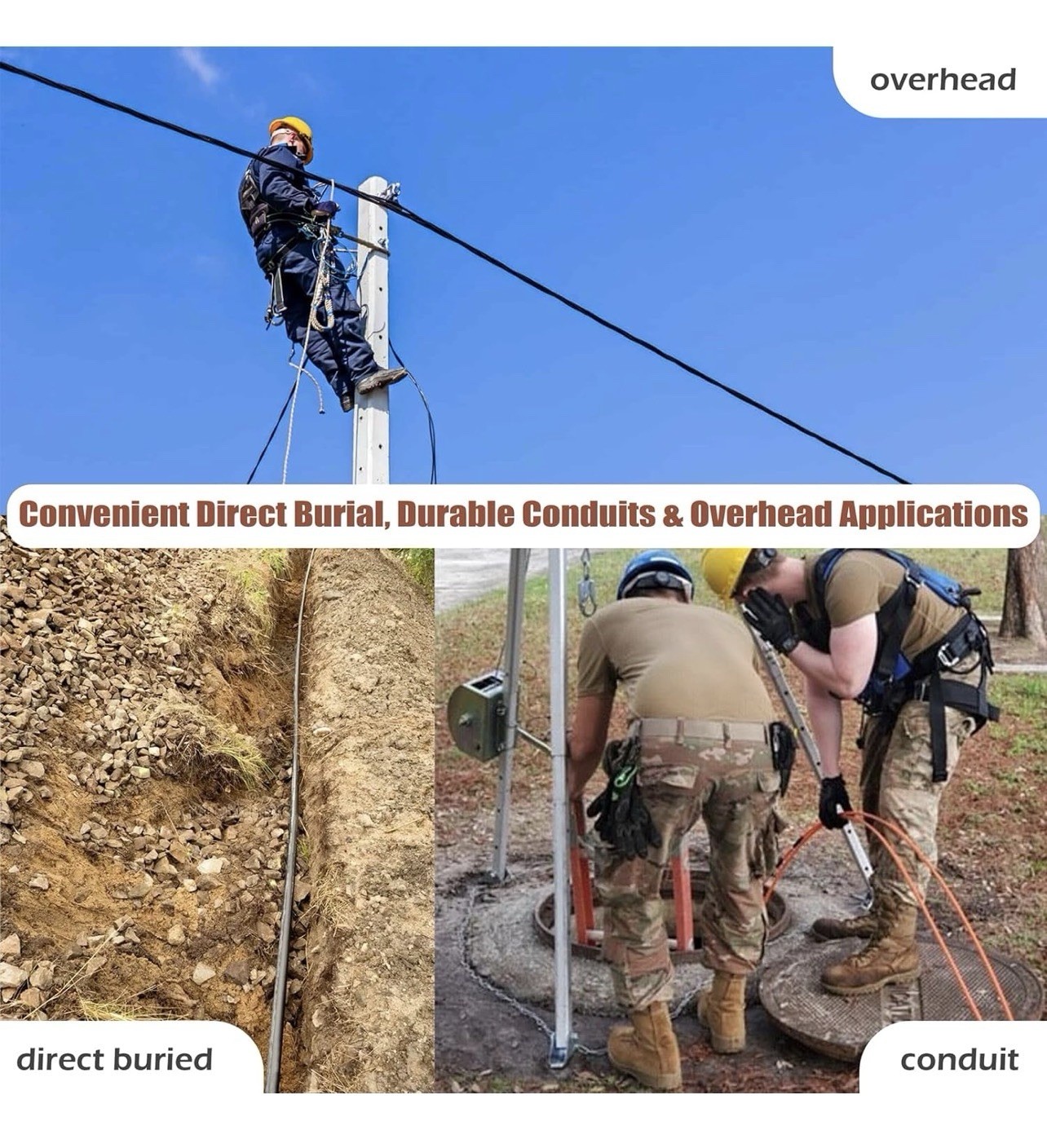 250 Meters 4 Core Industrial TPU Outdoor Armored Fiber Optic Cable