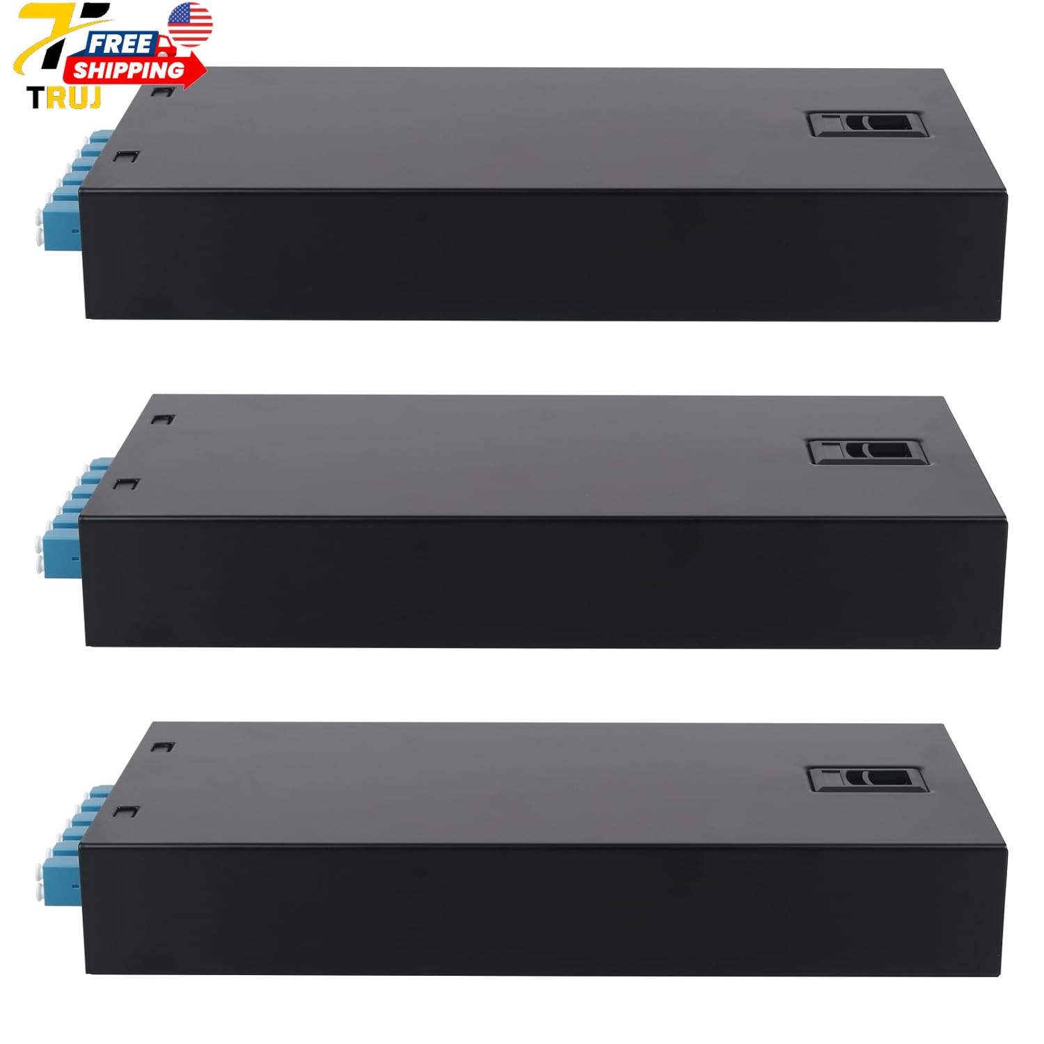 3-Pack LC-UPC 6 Duplex 12 Port Wall Mount Fiber Enclosure with Splice Tray Singl