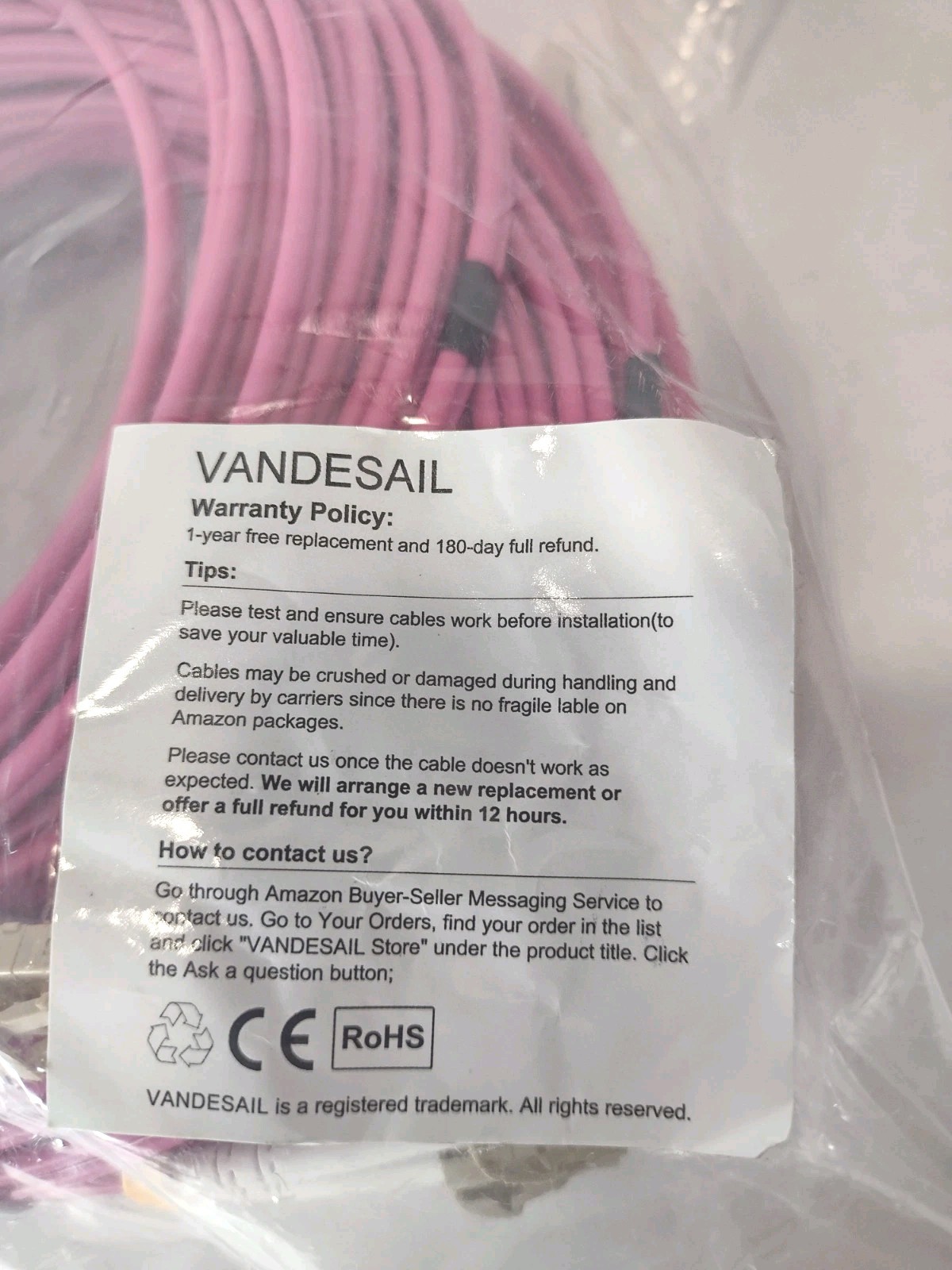5 Pack LC to LC 0M4 Fiber Patch Cable, 1/10/40/100Gbs Multi Mode Fiber Optic …