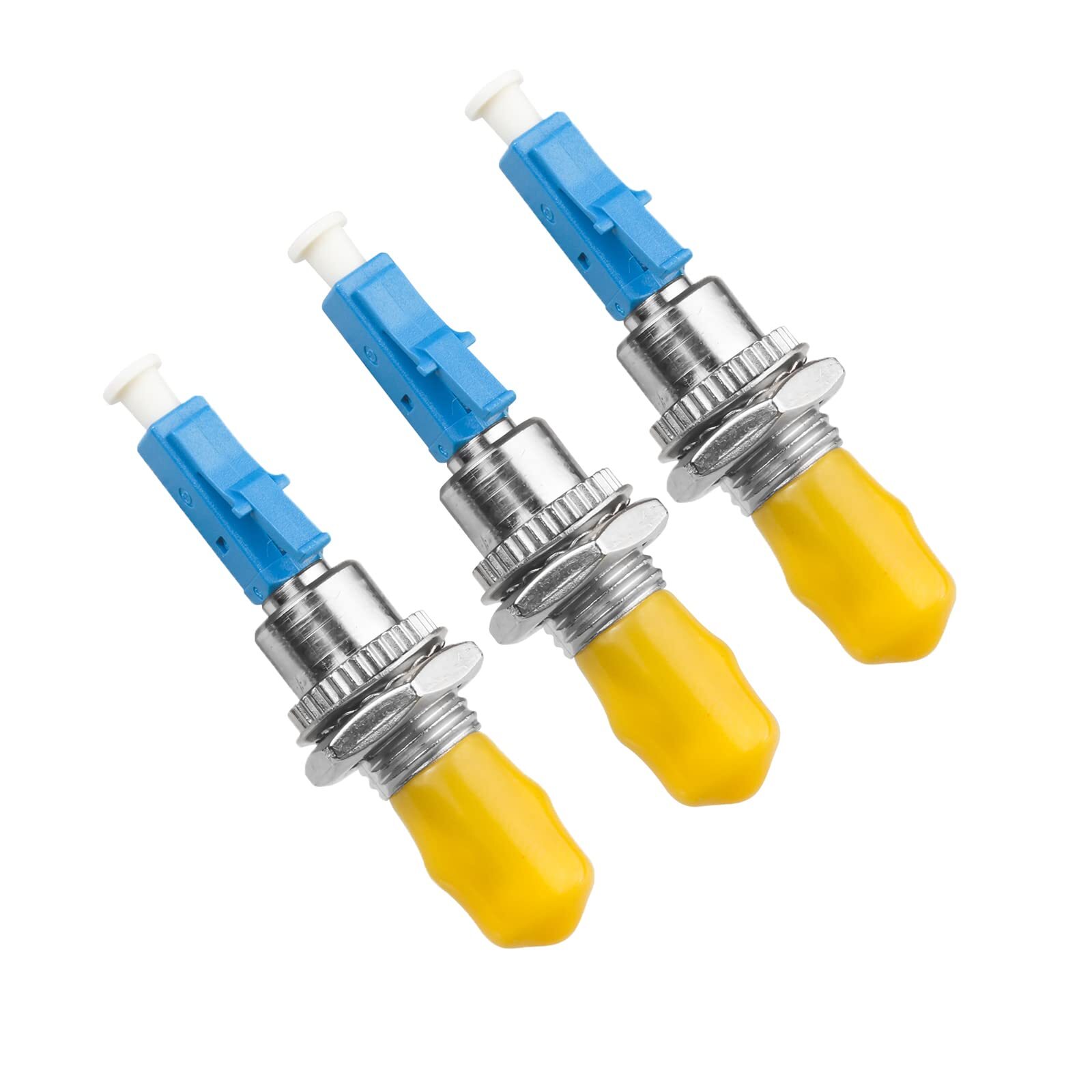 3 Pack SingleMode LC/UPC Male to ST/UPC Female Fiber Optic Adapter Connector …