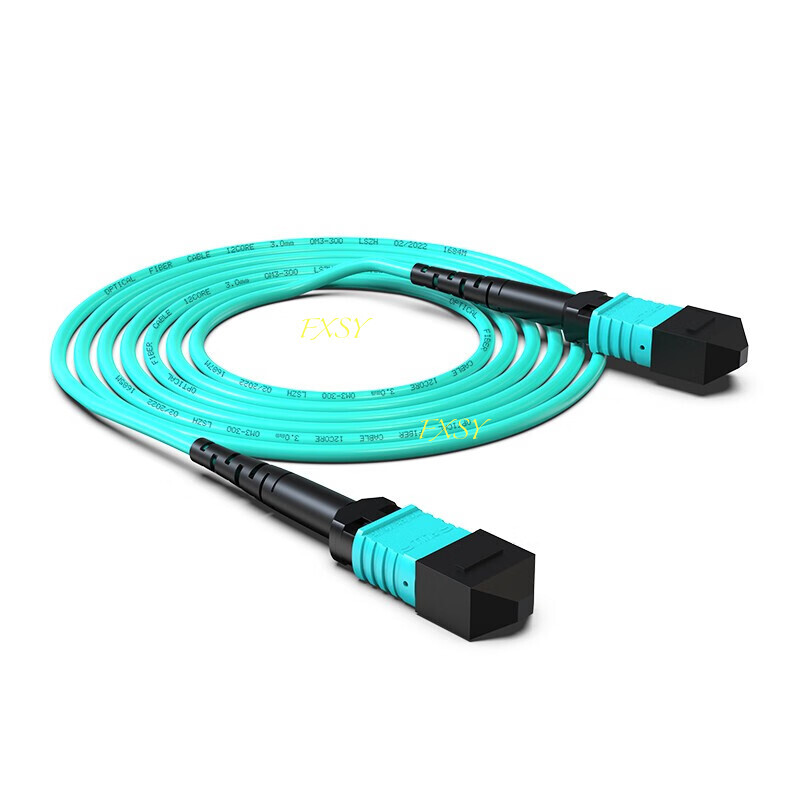 1-40M MPO Female to MPO Female OM3 8|12 Core Type A Fiber Optic Patch Cord MTP