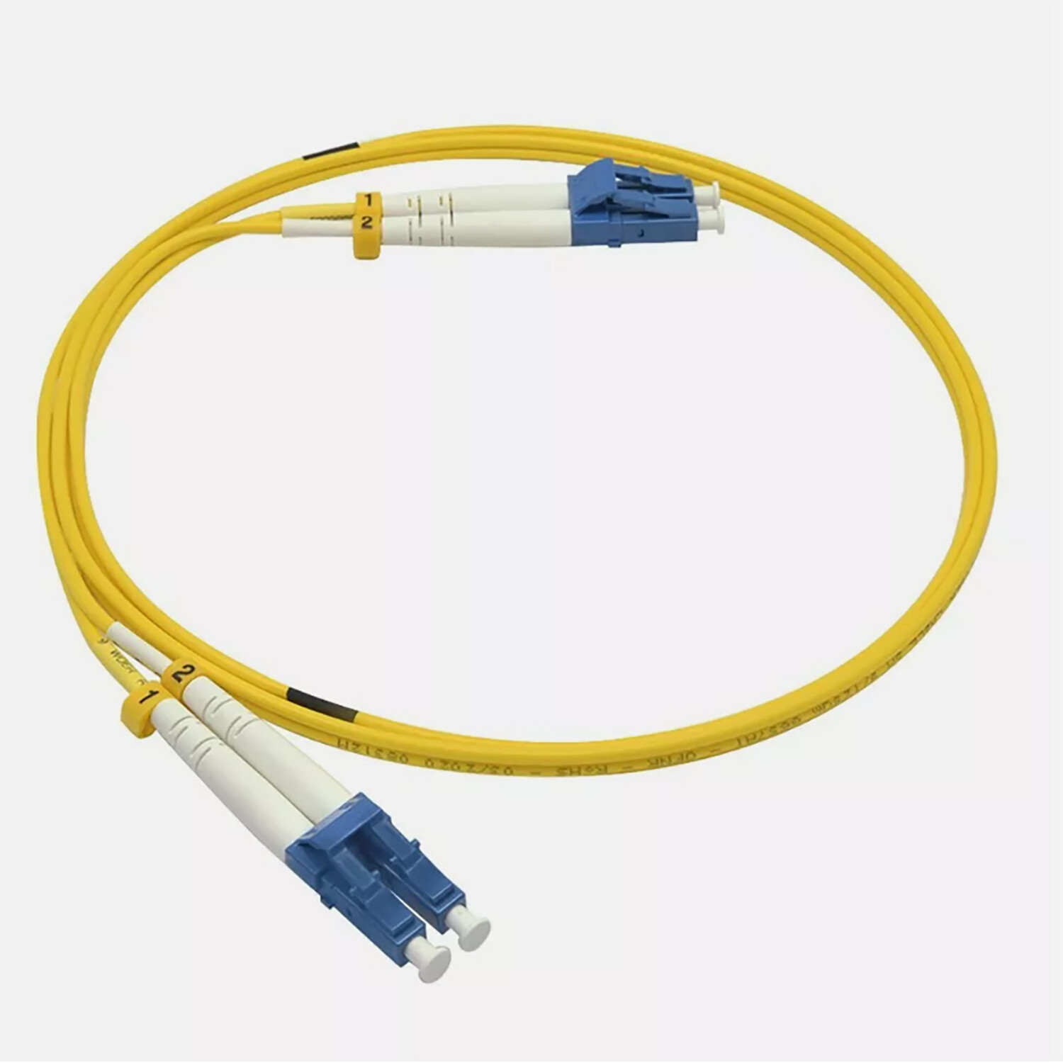 (10 Pack) LC to LC UPC OS2 Duplex Single-Mode Fiber Optic Patch Cable – Jumper