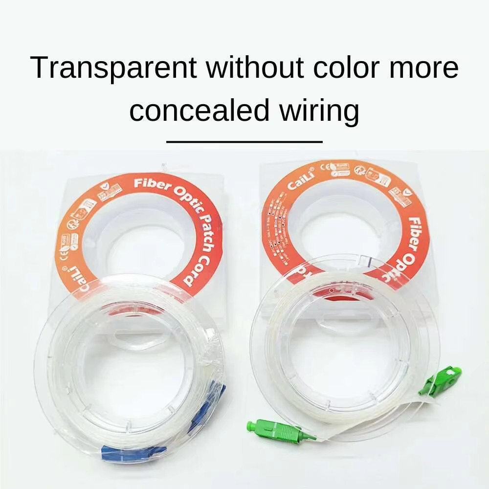 Indoor Transparent Fiber Optic Cable G657A2 SC UPC APC Invisible SM SX Jumper