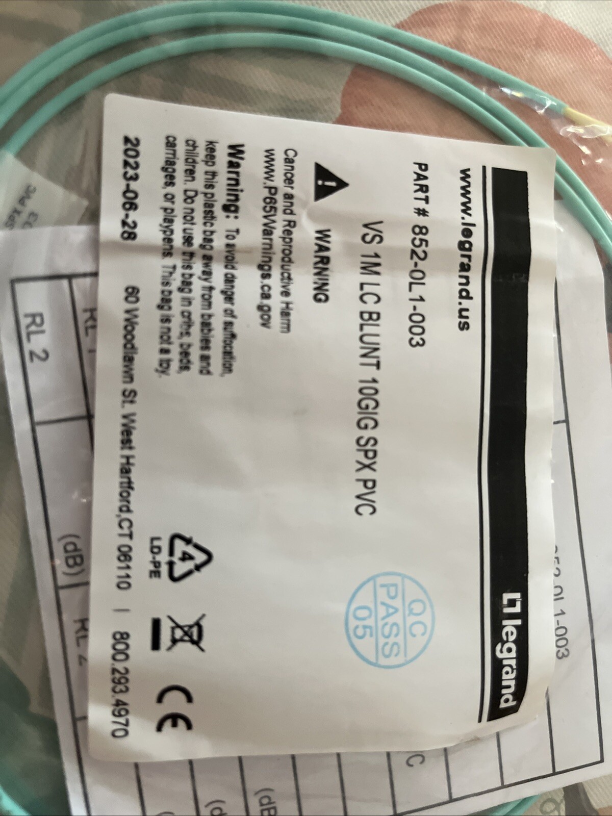 Legrand 1M LC blunt 10GIG SPX PVC