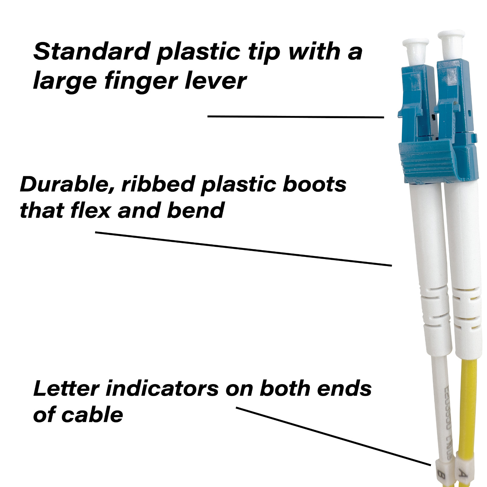 5003 9 125 Single Mode Yellow LC UPC Duplex Fiber Patch Cable
