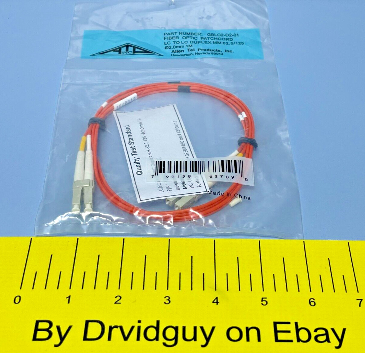 Allen Tel Products GBLC2-D2-01 Fiber Optic Patchcord; LC to LC Duplex