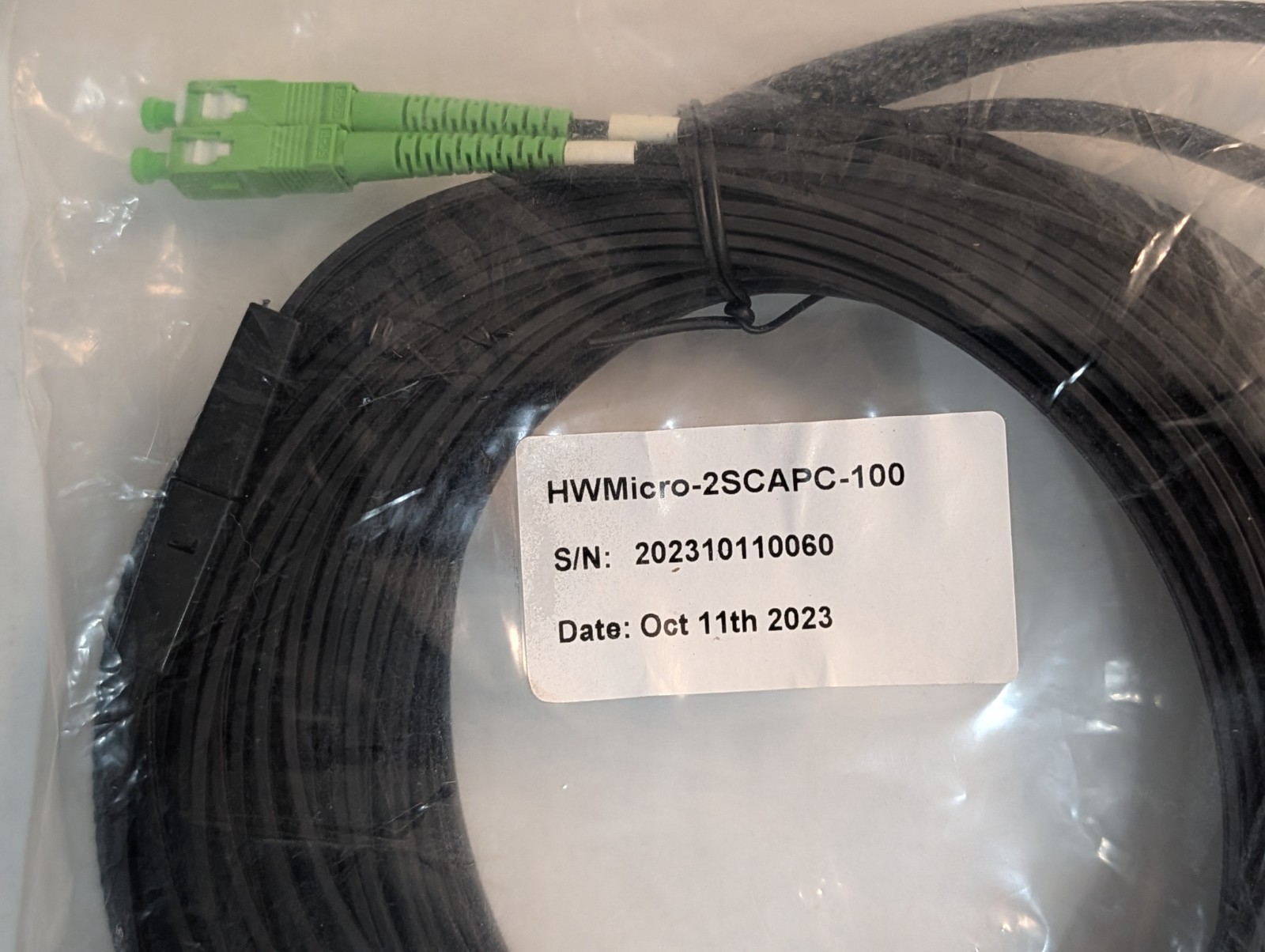100ft Ruggedized Fiber Optic Drop Cable SC/APC to SC/APC – SMF – HWMirco-2SCAPC