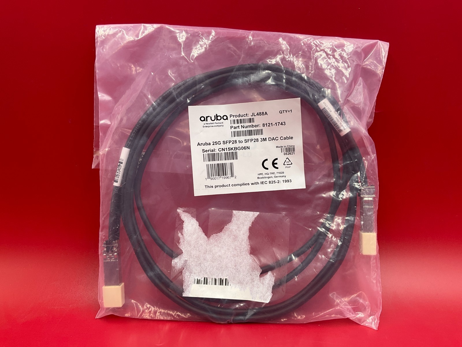 HPE 25 Gigabit Direct Attach Cable 10 feet JL488A ✅❤️️✅❤️️ BRAND NEW! SEALED!