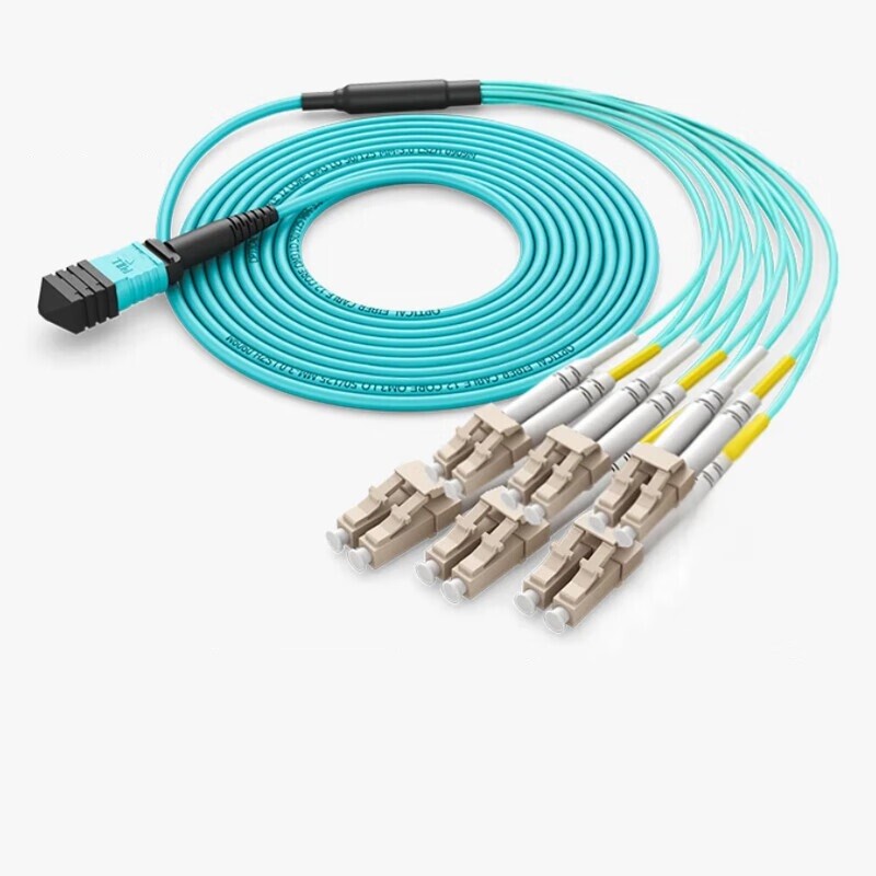1-20M MPO Male to 6 LC Duplex 12 core OM3 Branch Fiber Optic Patch Cord Jumper