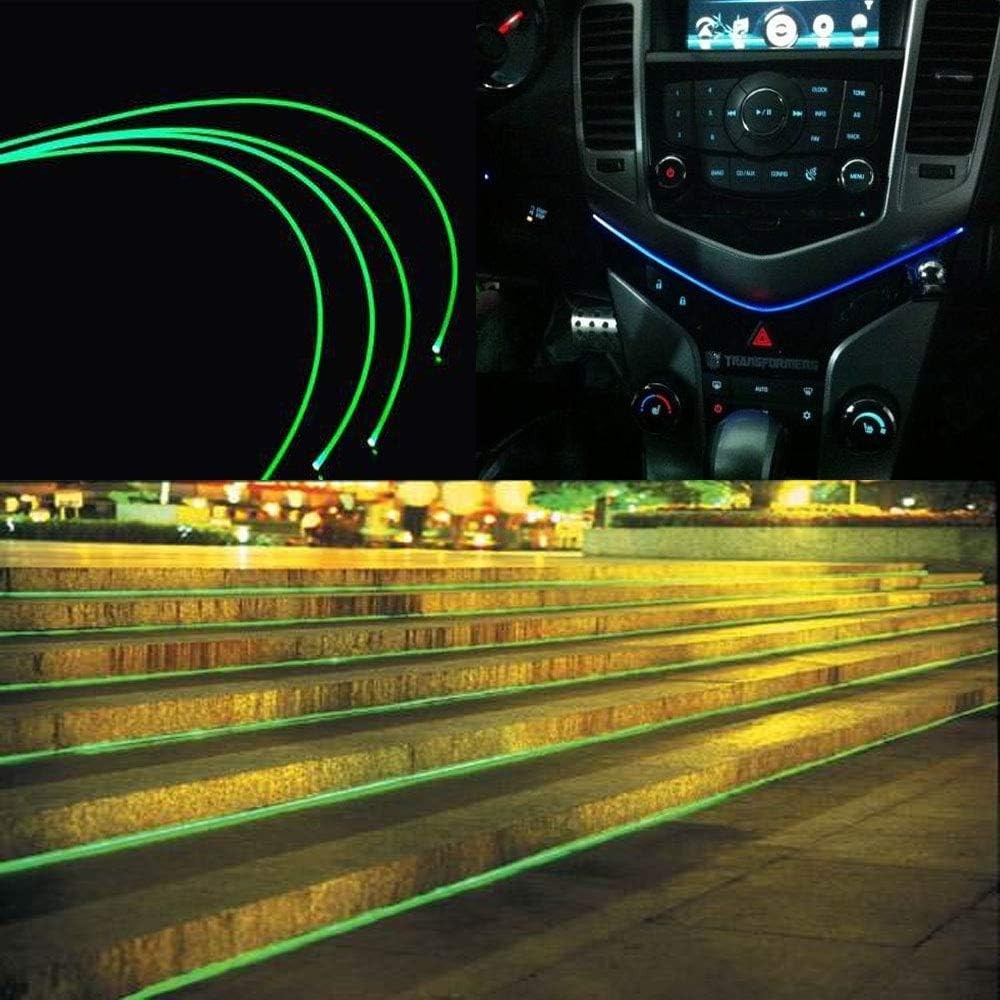 16.4ft PMMA Fiber Optic Cable Transparent Side Glow for Indoor Outdoor Use