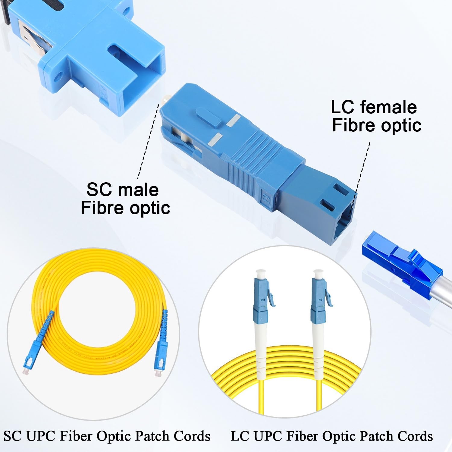 SC Male To LC Female Singlemode Adapter SM 9/125m SC/UPC To LC/UPC Hybrid