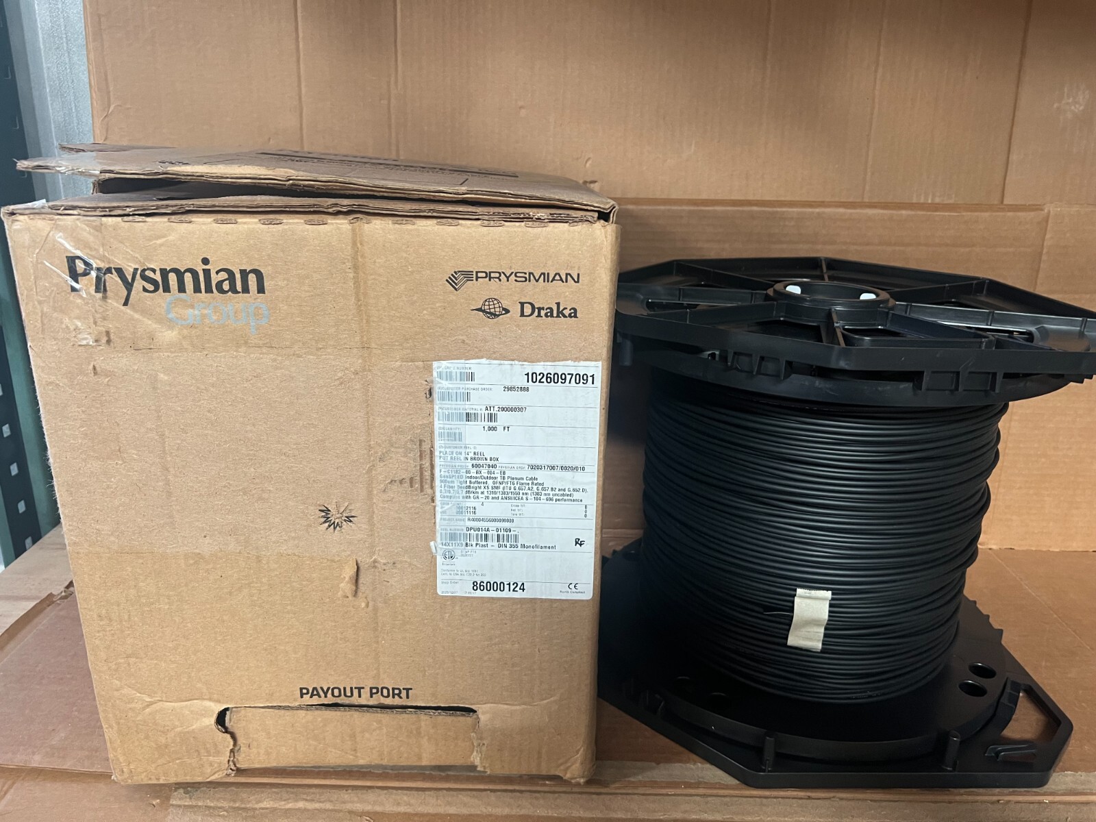 Prysmian Genspeed TB Plenum Cable 900UM 4 Fiber BendBright OFNP/FT6 1000 ft