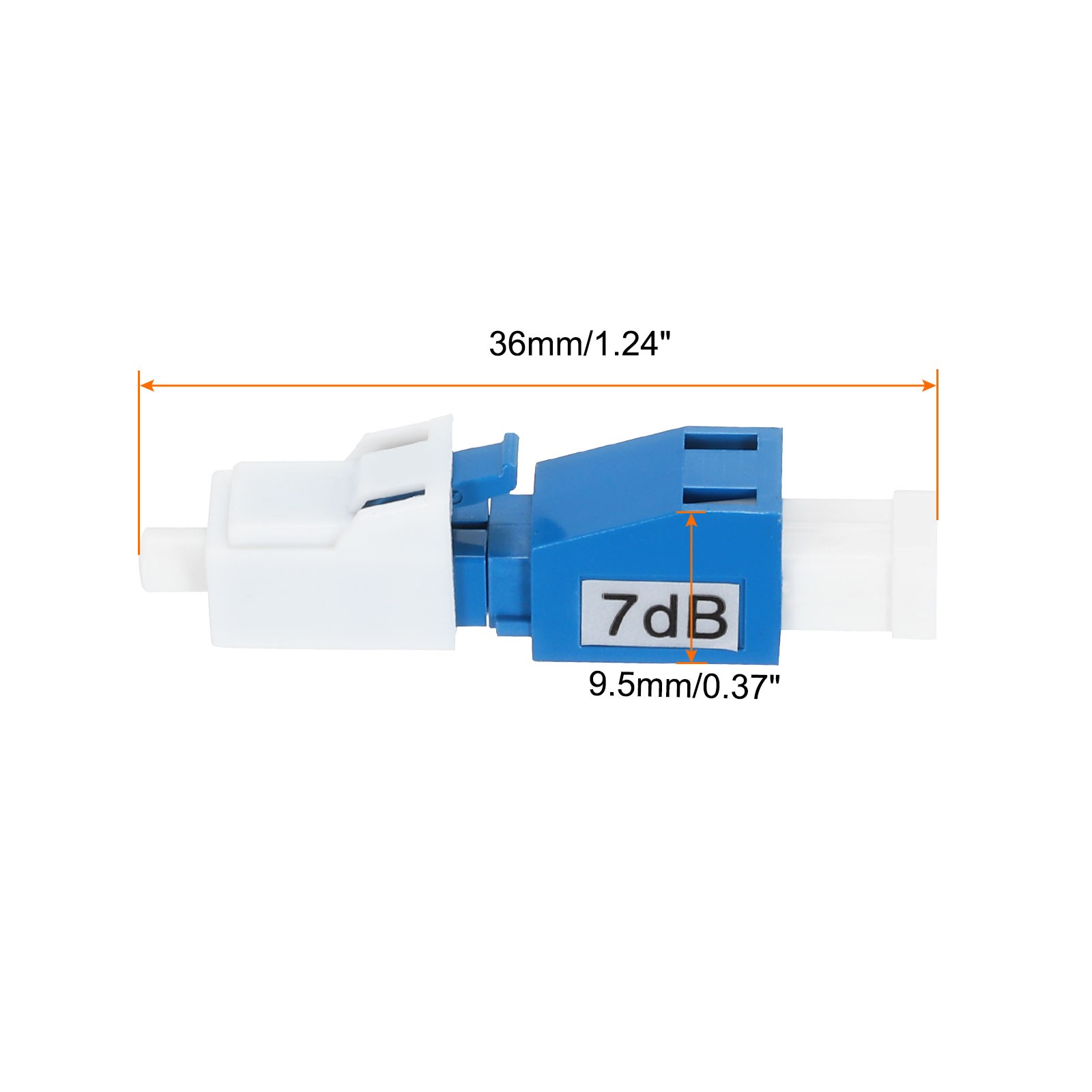 2PCS Fiber Attenuator 7dB LC/UPC, Single Mode Fixed Male to Female Attenuator