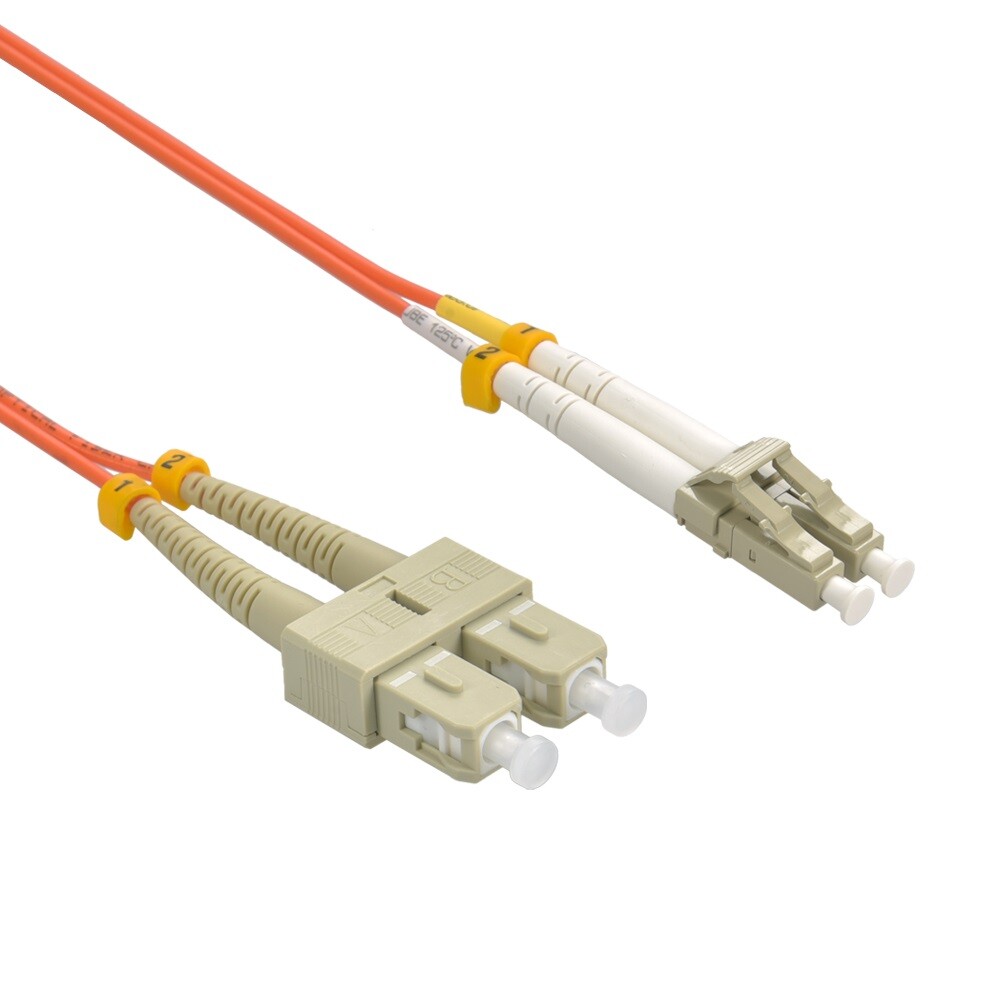 LC to SC Multimode Duplex 62.5/125 Fiber Optic Jumper Patch Cable – 1M/2M/3M/5M