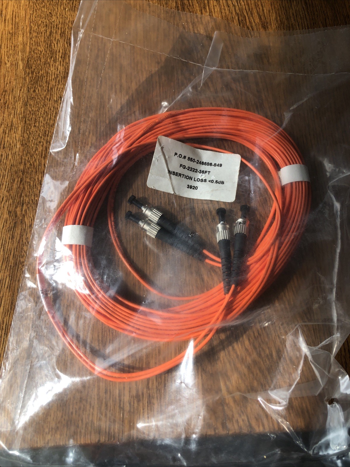 Fiber Optic Patch Cable 6M US MADE SMA to SMA Multimode 62.5/125