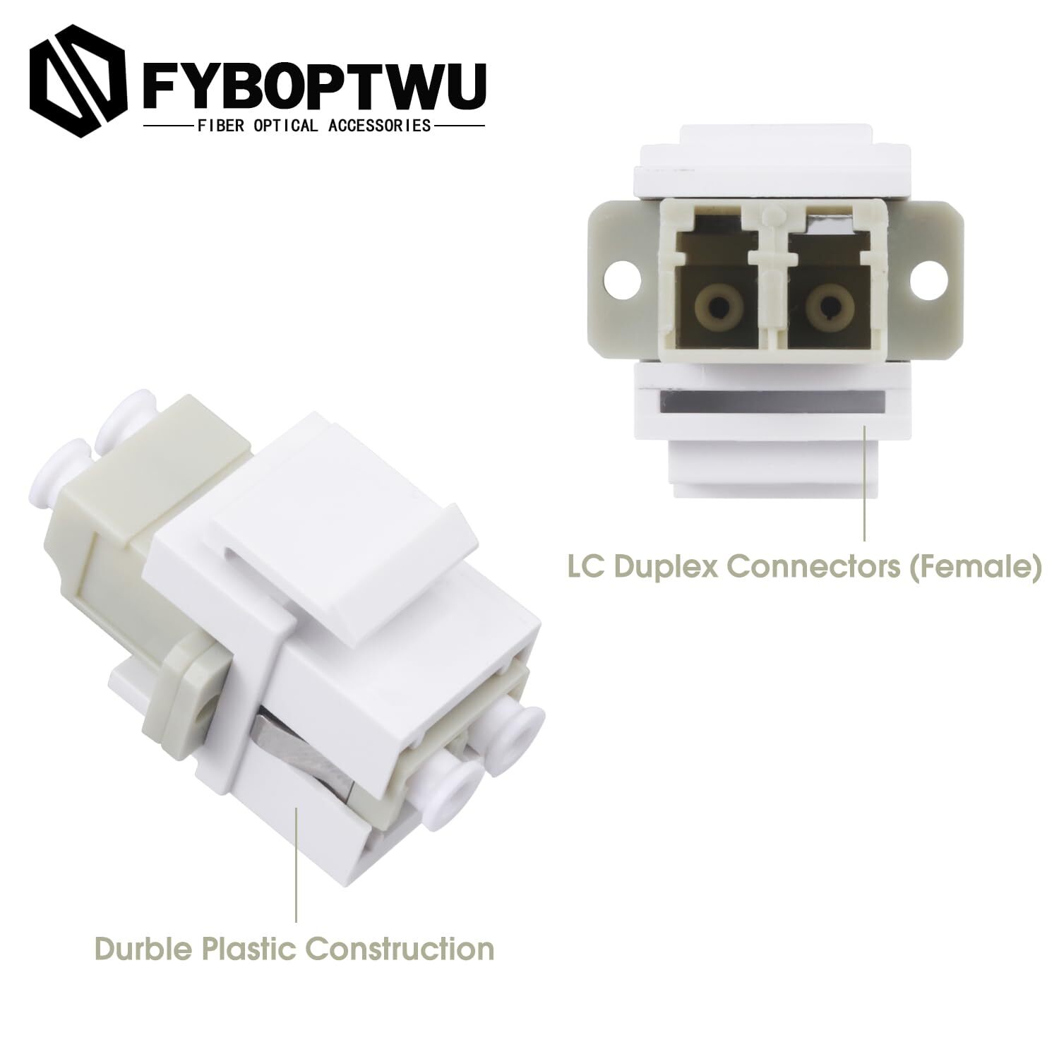 Fiber Optic Keystone Jack Coupler LC OM2/OM1 Duplex Multimode Adapter 20pcs