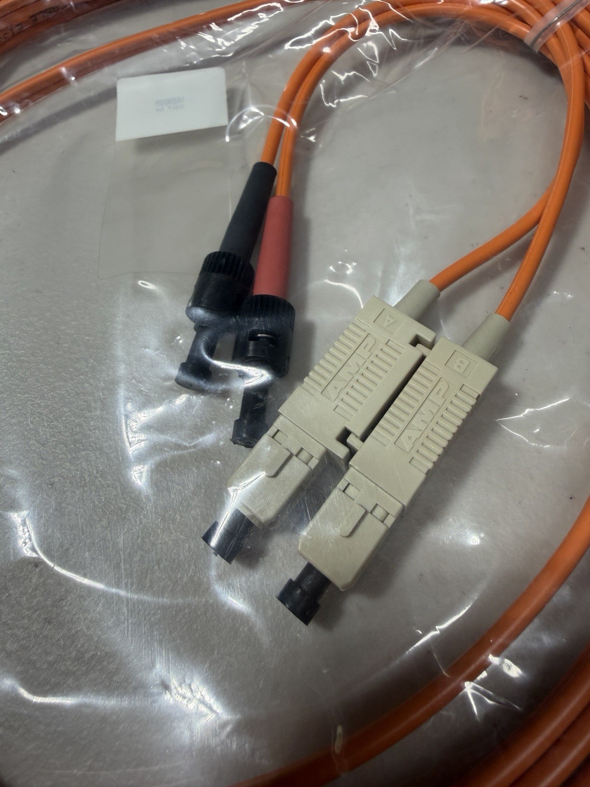 Americable Fiber Optic Cable ST/SC 7M Orange, OM1, 62.5/125 Type, Duplex New!