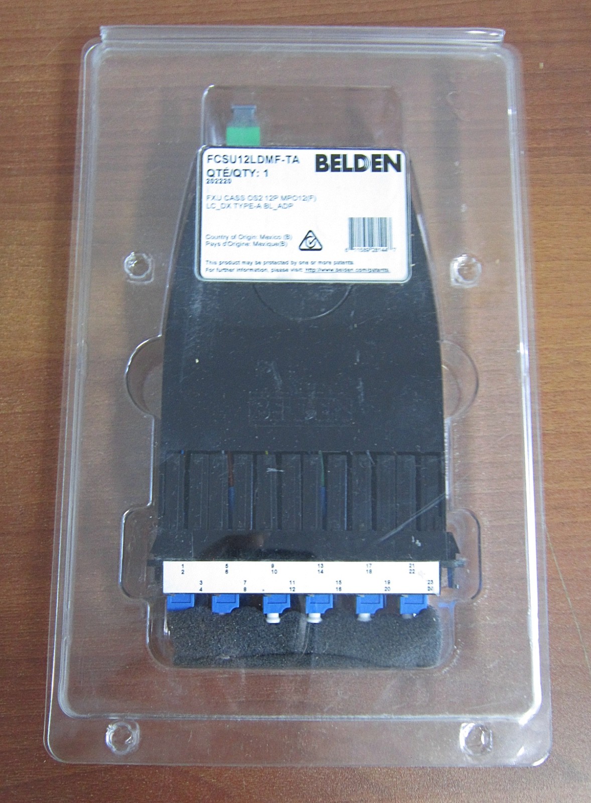 NEW Belden FCSU12LDMF-TA FX Ultra Fiber Optic 12-Port Cassette OS2, LC, MPO(F)