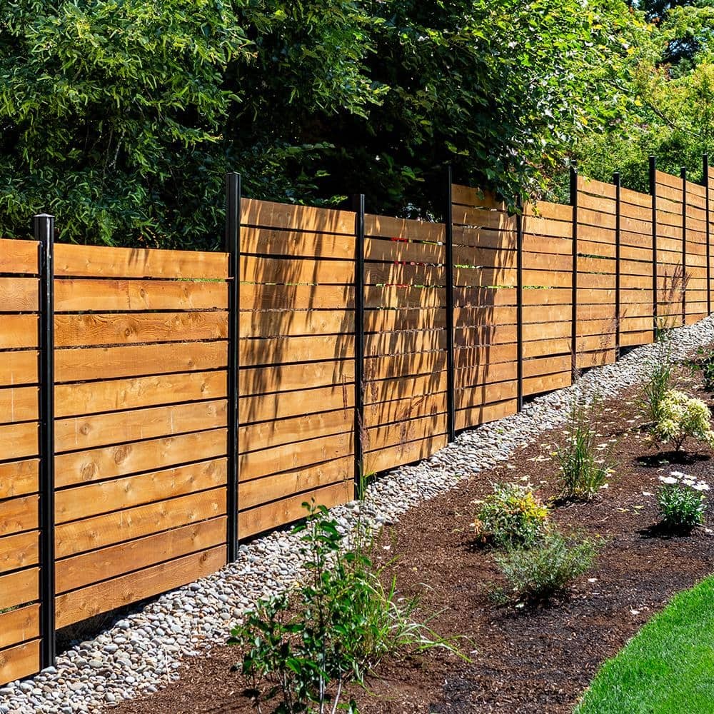 Modular Fence Post 76in Matte Black Aluminum for 6ft Privacy Fence System NEW