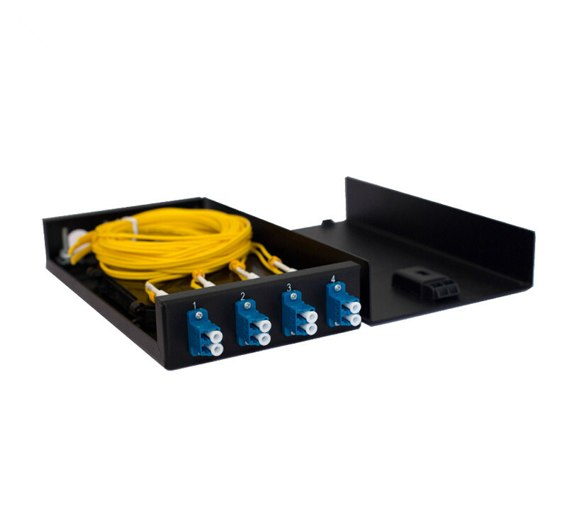 4-port LC fiber optic terminal box thickened 1.0MM including flange + pigtail