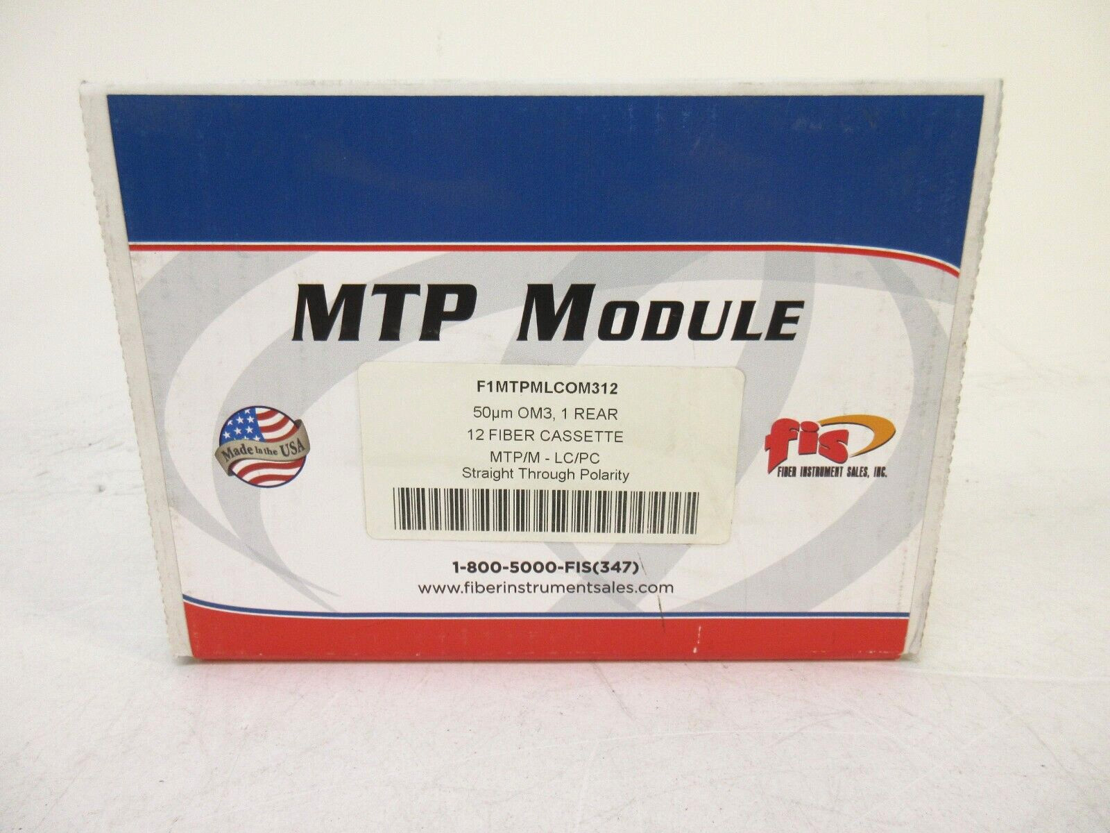 FIS 12 Fiber MPO Breakout Cassette, MM 50um OM3, MTP/PC Male LC/UPC, Type A