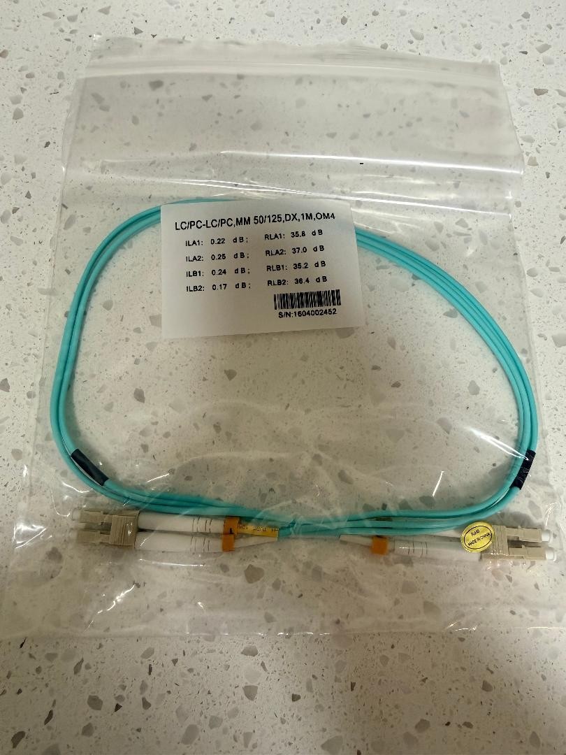 Customized OM4 Multimode fiber optic cable LC/PC-LC/PC,MM 50/125, DX, 1M (3ft)