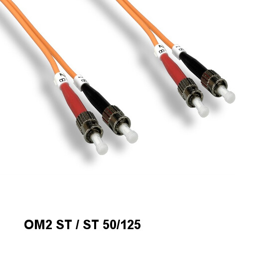 2M OM2 50/125 Fiber Optic Cable Multi-Mode Duplex ST/ST 2.0mm OD Ethernet Data