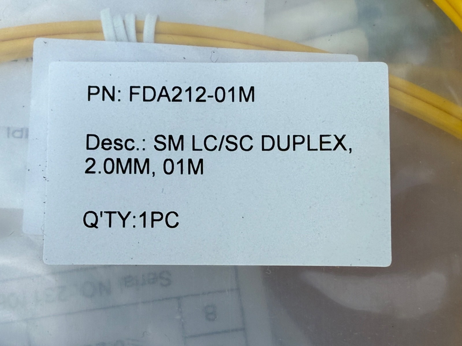 LC/SC SM Duplex 2.0mm Fiber Optic Patch Cord 1M – (Lot of 6)