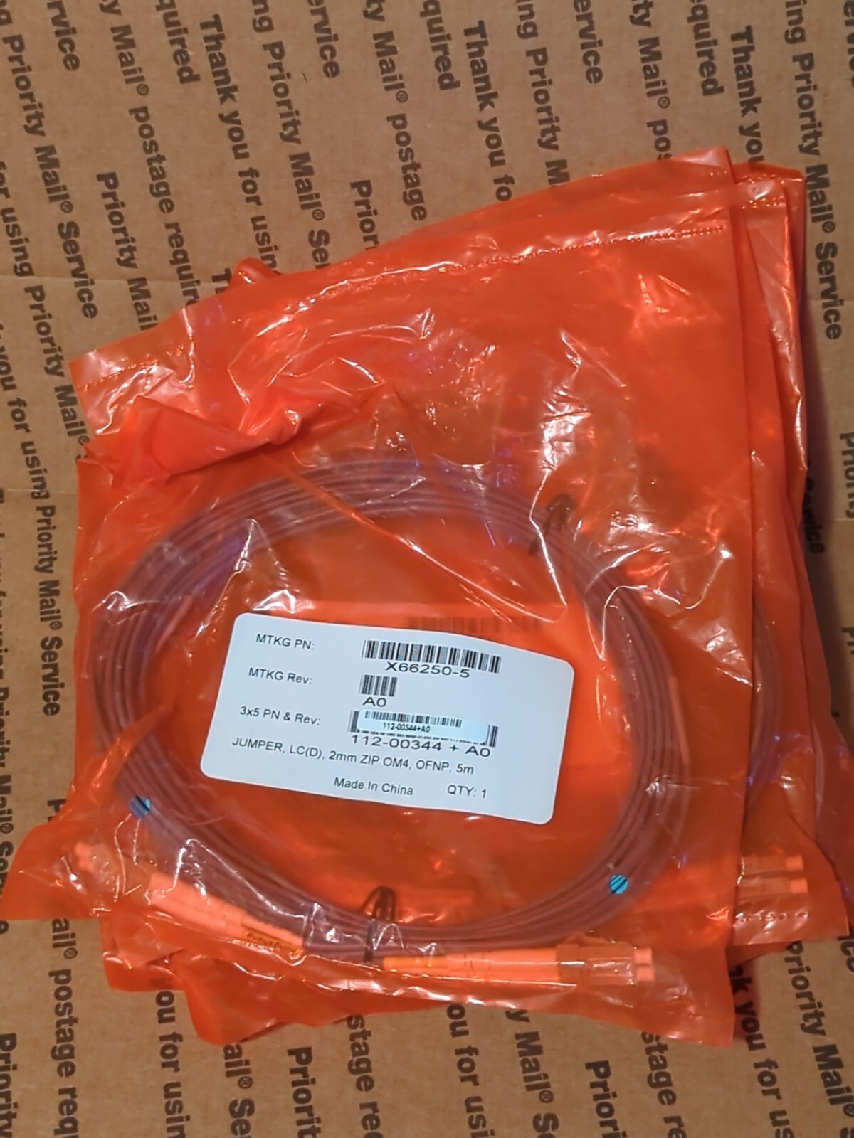 5m LC to LC Duplex 2.0mm OM4 Multimode Fiber Optic Patch cable