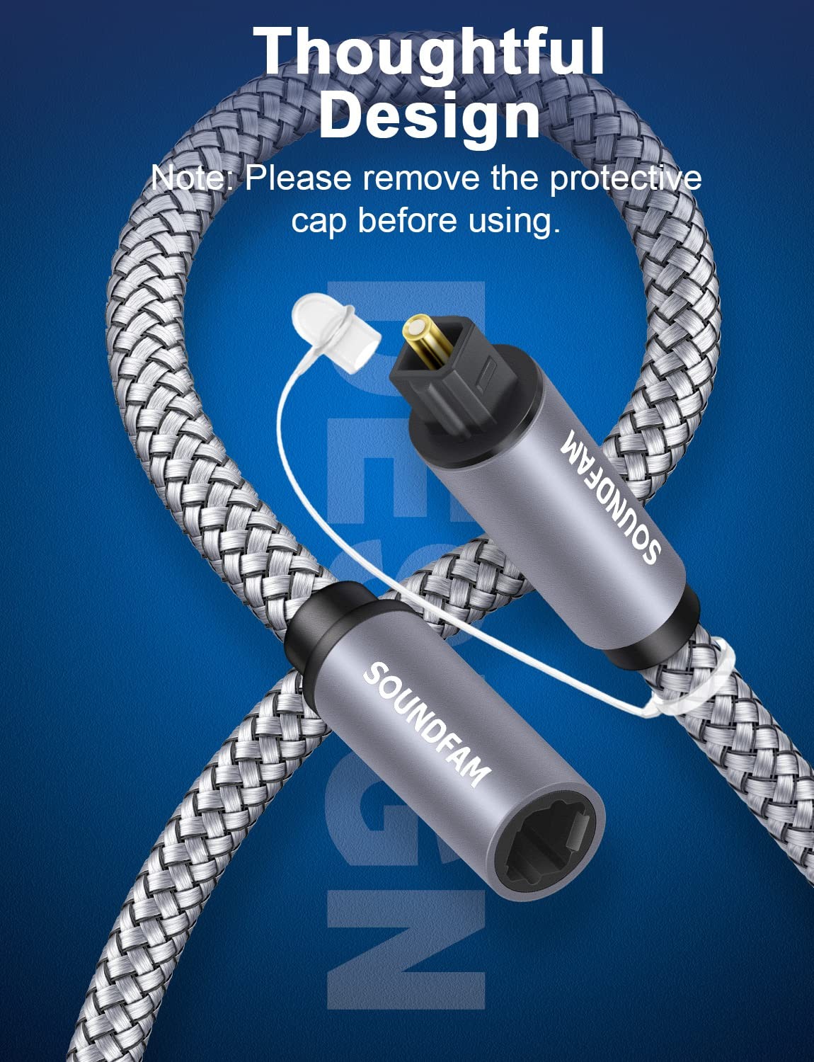 SOUNDFAM Optical Extension Cable 3Ft/1M, Toslink Male to 3ft/1M