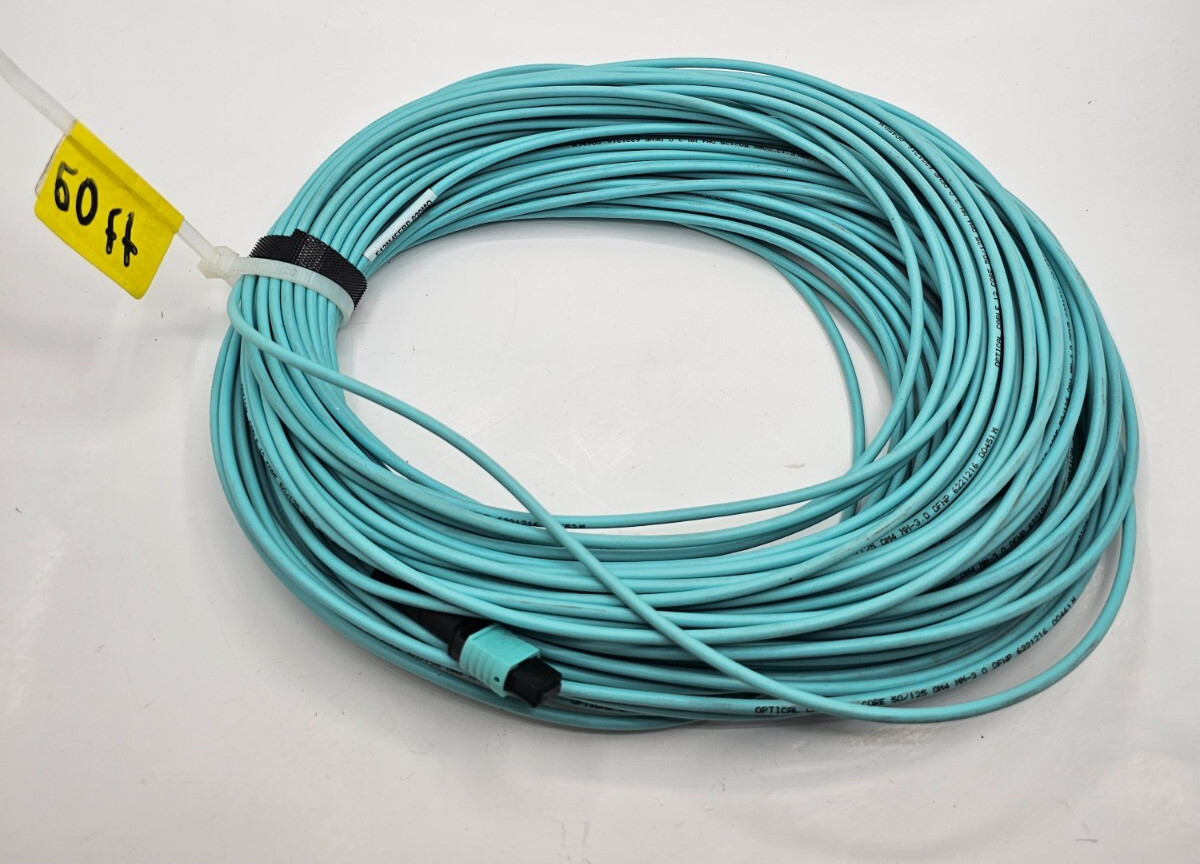 Optical Cable 12 Core 50/125 Aqua 50FT OM4 MM-3.0 0FNP 6221216 00461M