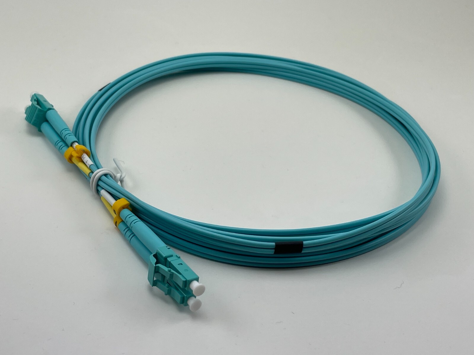 LinkSecured 1M LC to LC Duplex PVC 10G OM3 Aqua Multimode Fiber Optic