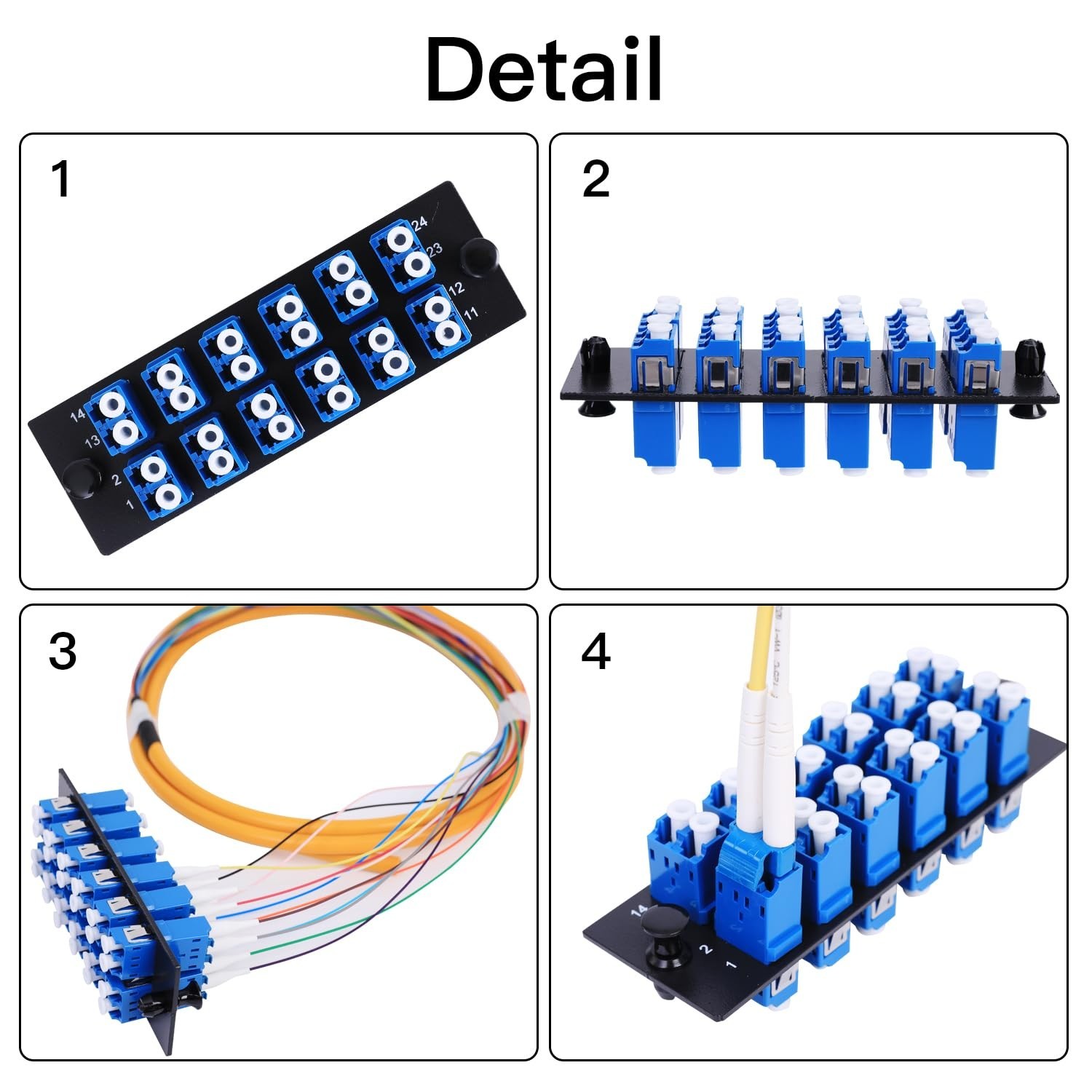 VFLTOOL LC Fiber Optic Patch Panel 24 Port Duplex LGX Blue SM/MM
