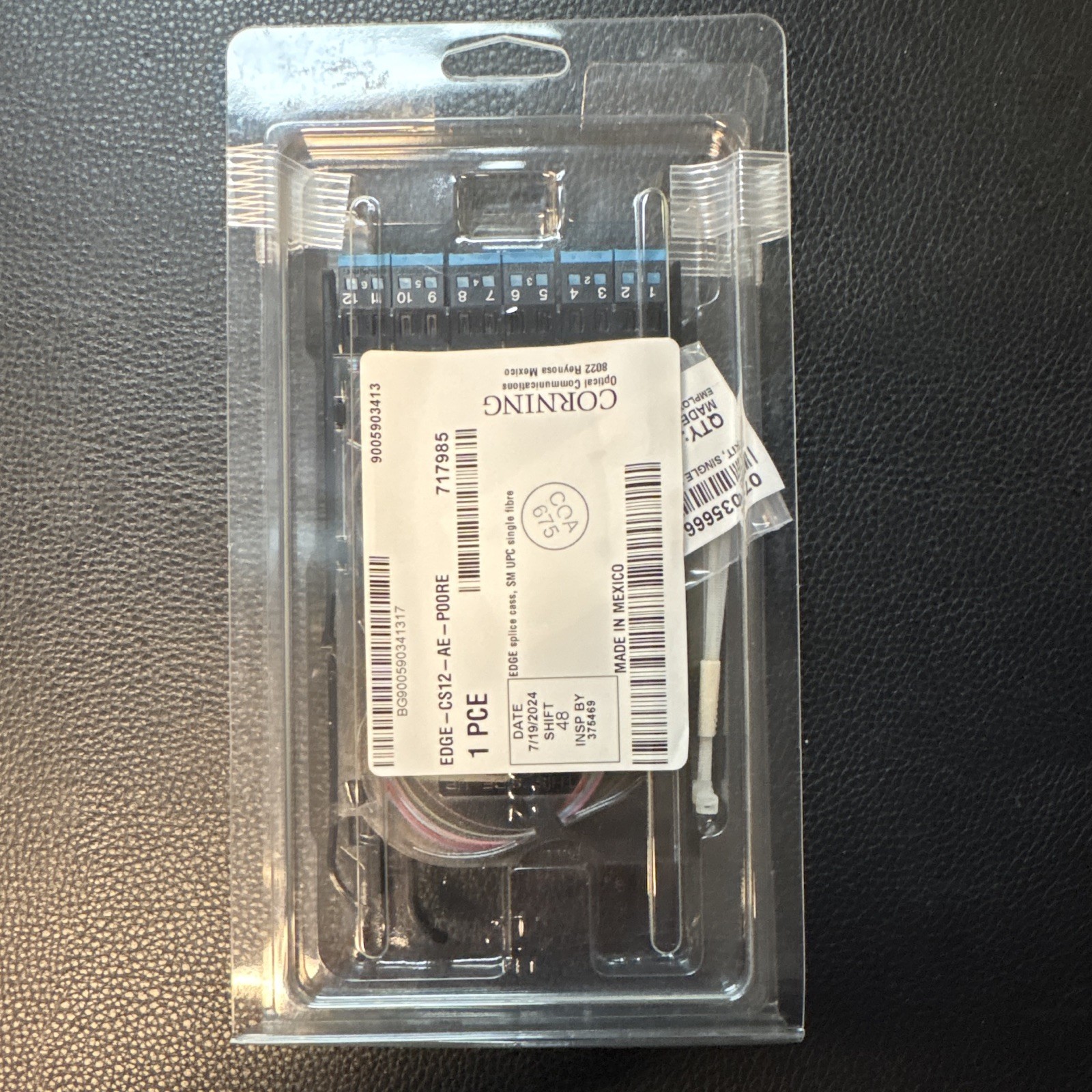 Corning Single-Mode UPC Single Fibre Splice Cassette EDGE-CS12-AE-P00RE