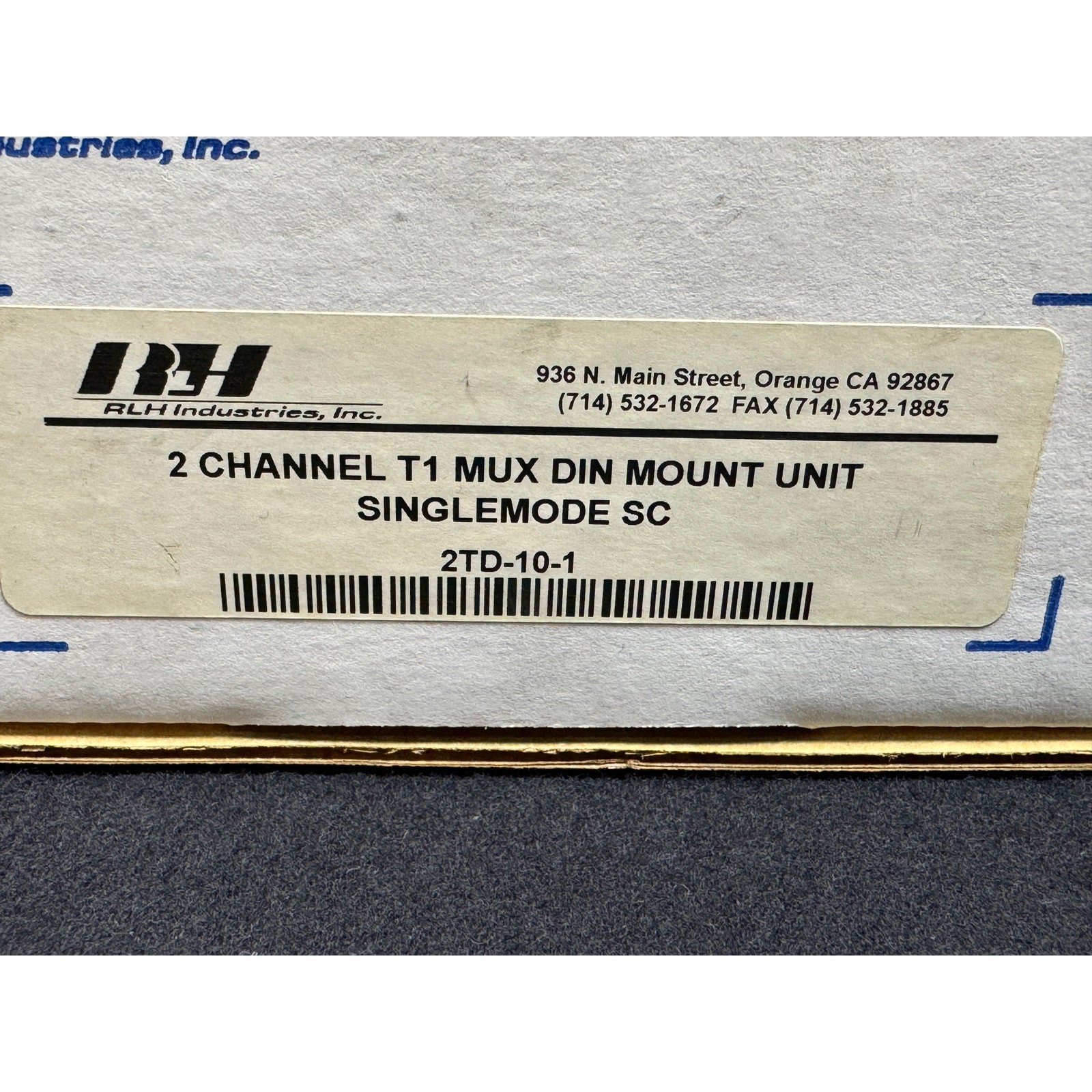 New Old Stock RLH Industries 2 Channel T1 MUX DIN Mount Unit Single Mode 2TD-101