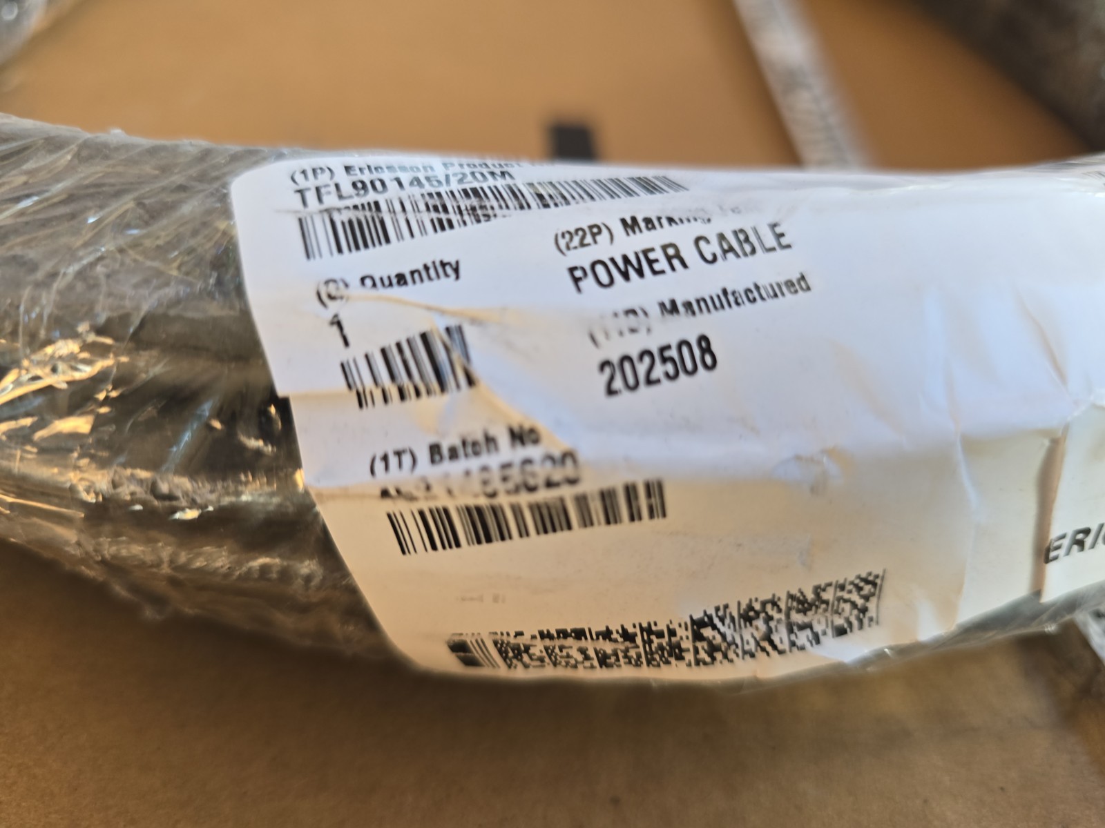 NKT TFL90145/20M Power Cable RLCL 3×2 5mm2 AWG Screen 20M Round