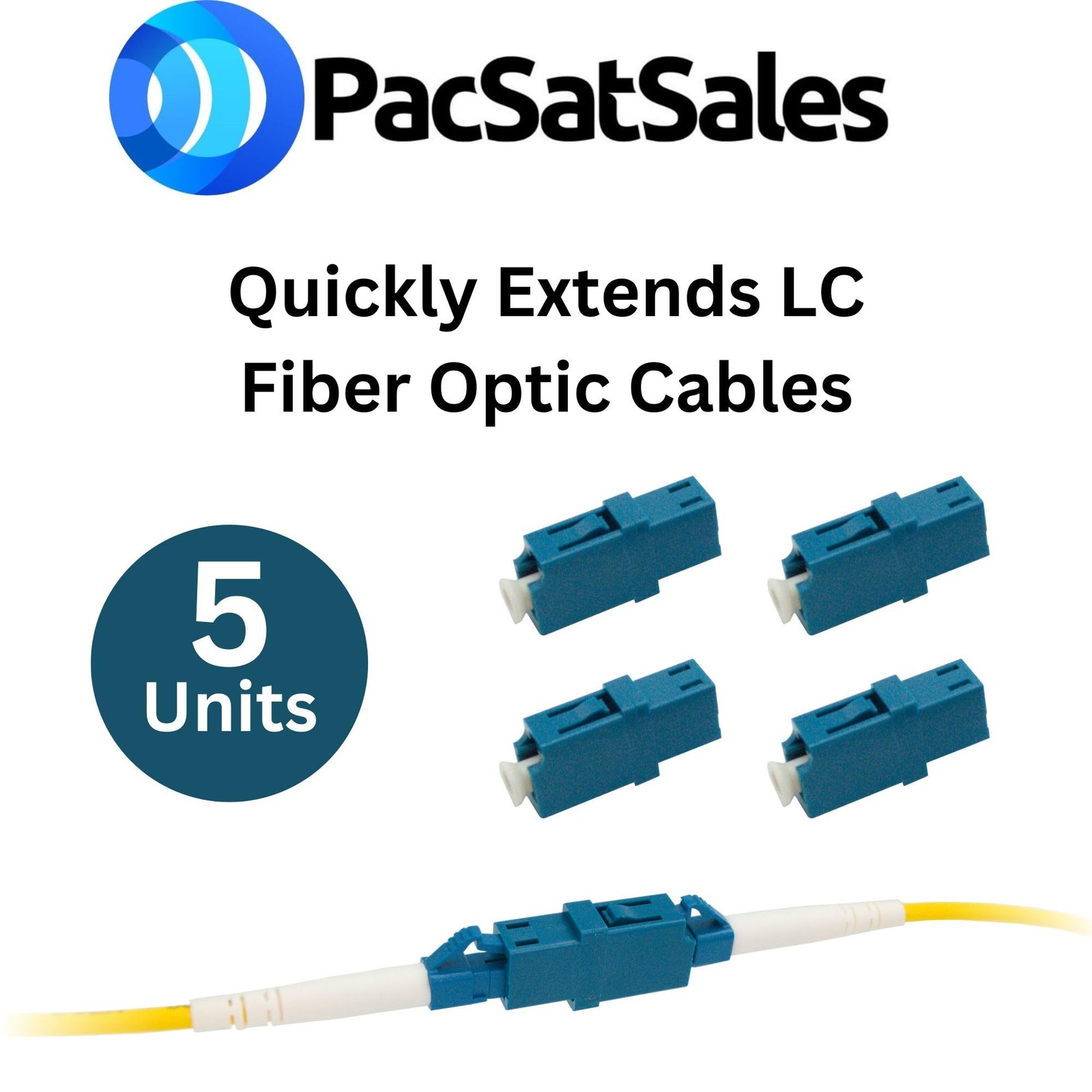 5 PCS LC Fiber Coupler Single Mode LC To LC Optic Cable Extender Connector