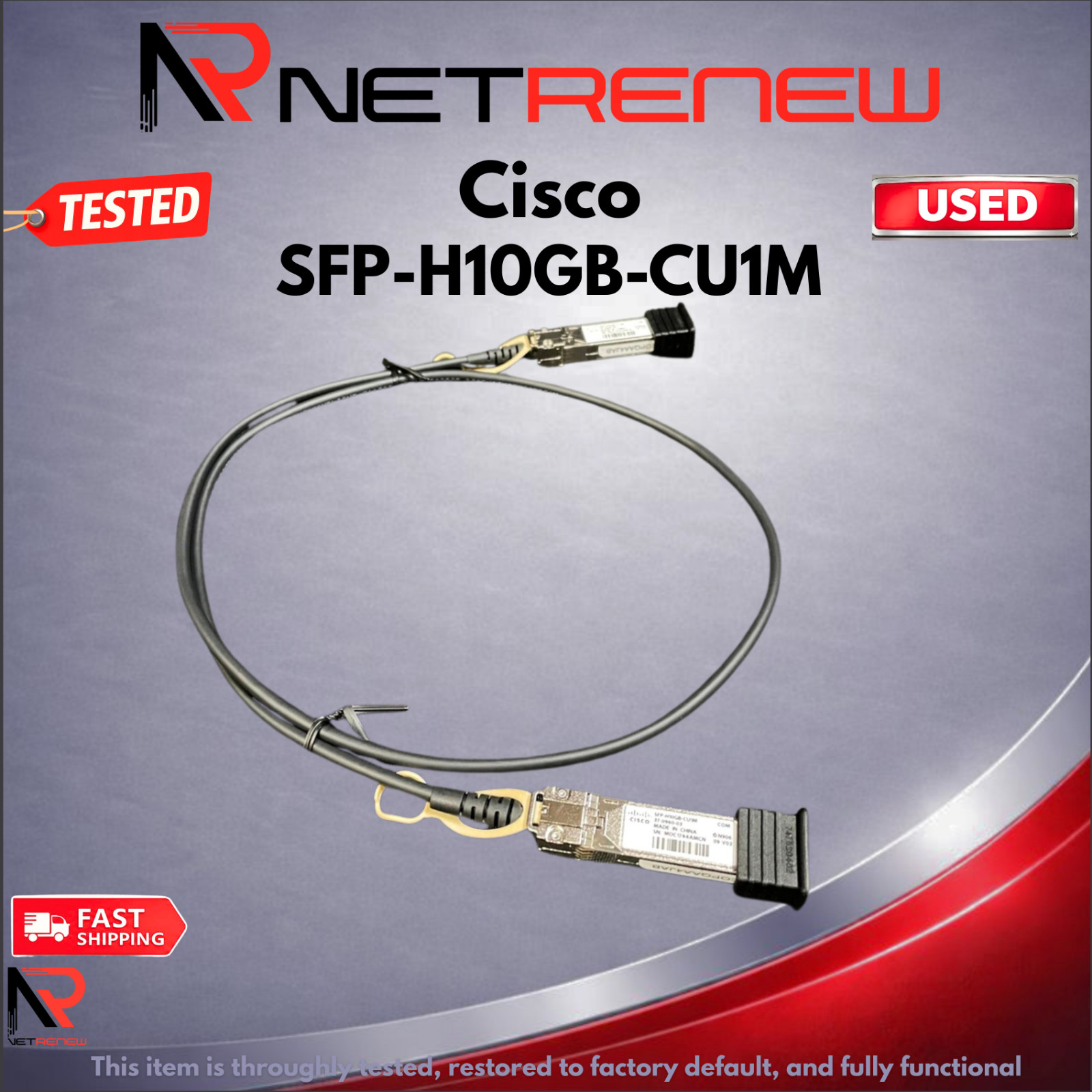 Cisco SFP-H10GB-CU1M 10G 37-0960-03 Base SFP+ Cable 1 Meter