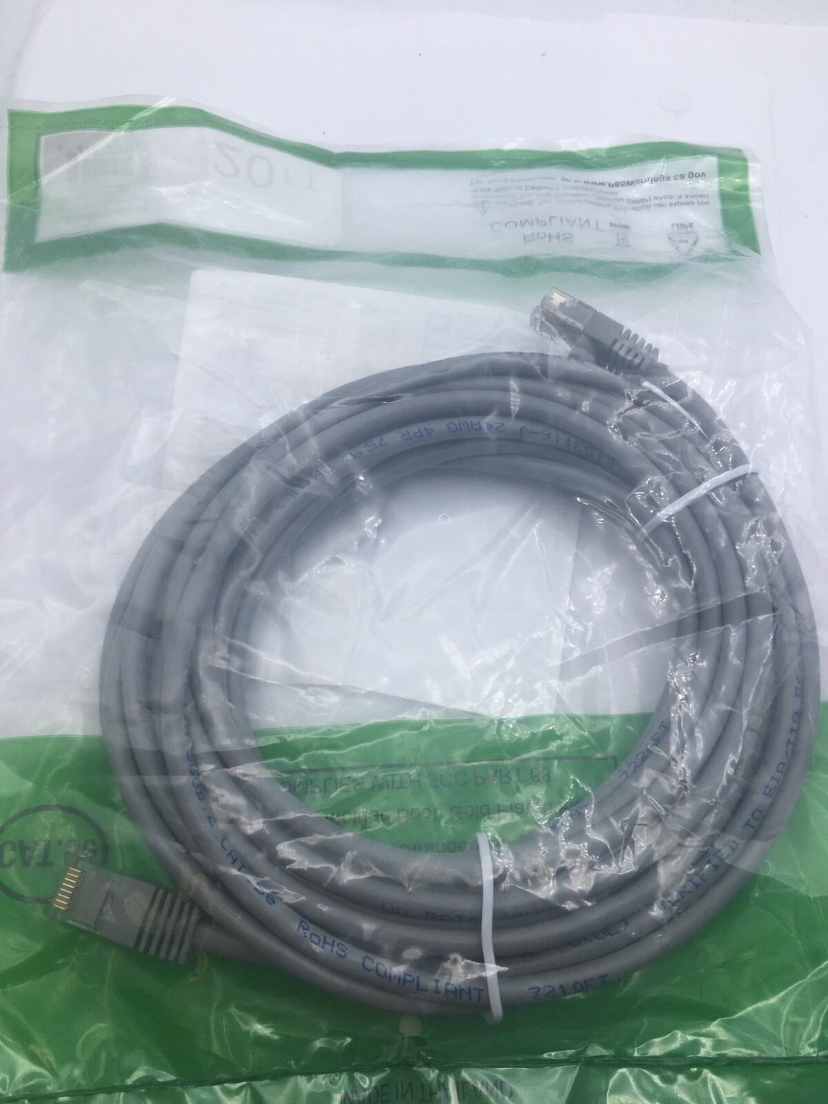 Patch Cord Lot of 9, CAT 5E Grey, 20′ Booted Snagless UL624M820GY-3F New