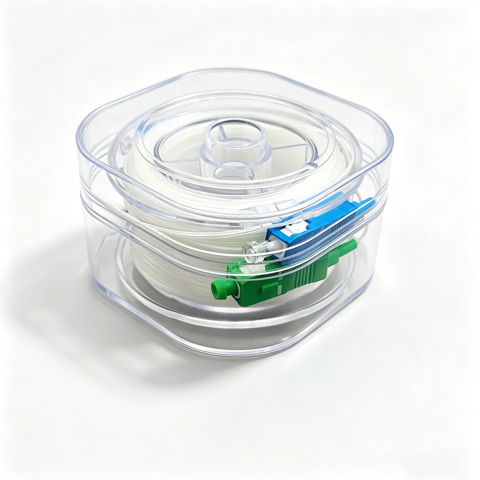 LC-LC SC-SC transparent patch cord drum duplex G657A2 10m-100m fiber optic cable