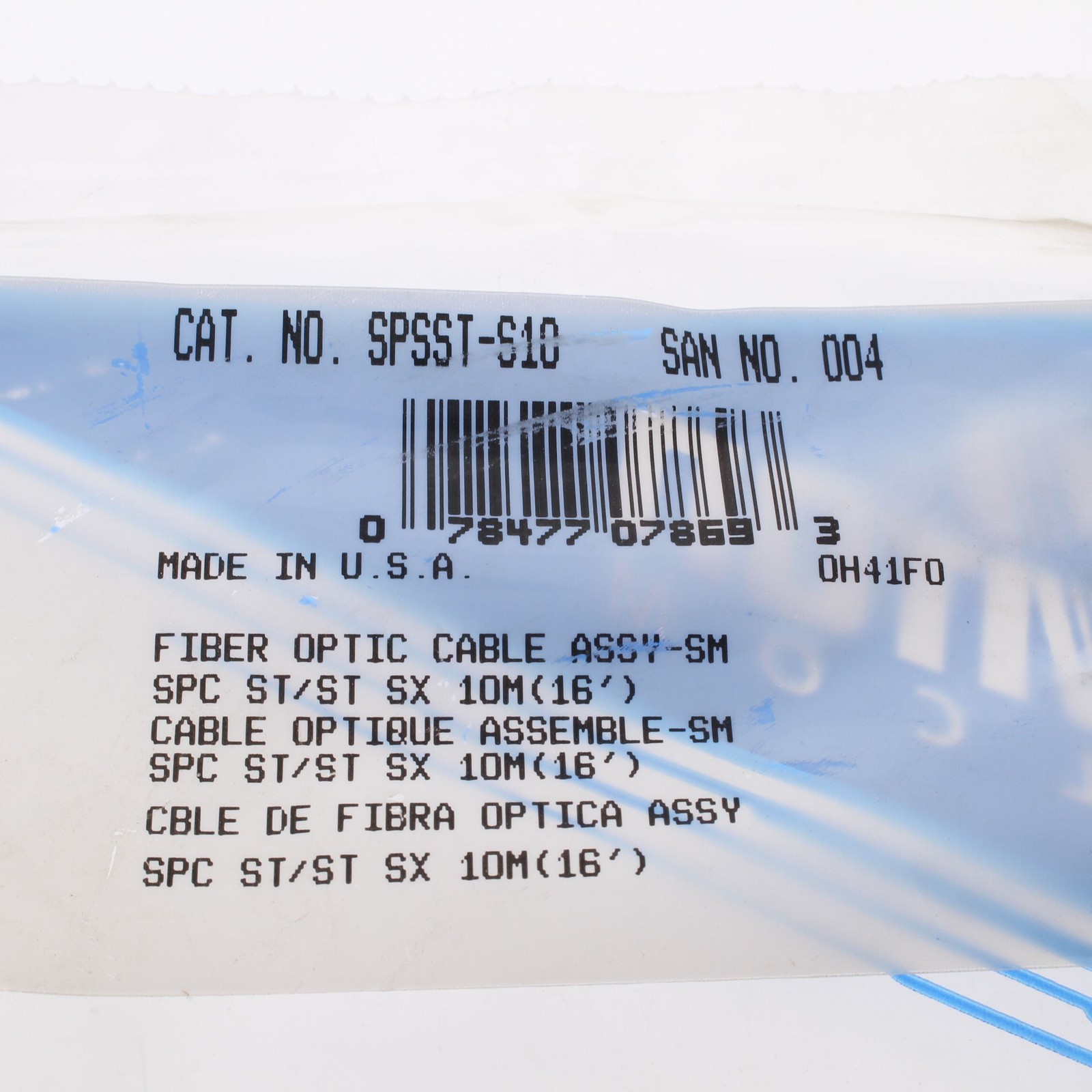 10M Leviton Fiber Optic Singlemode Simplex Patch Cable Cord ST ST SPC SPSST-S10