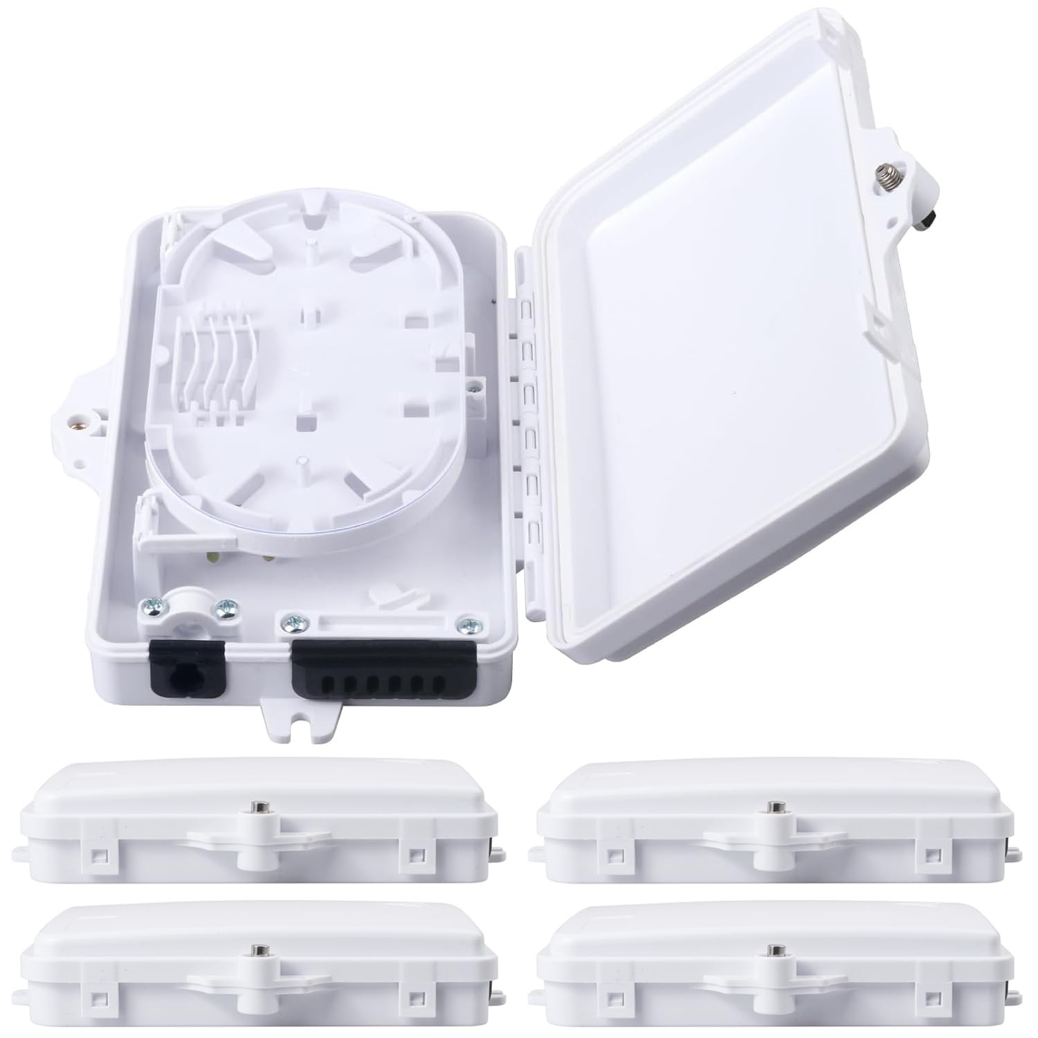 5-Pack 4 Core FTTH Fiber Distribution Enclosure, Fiber Optical Terminal Split…