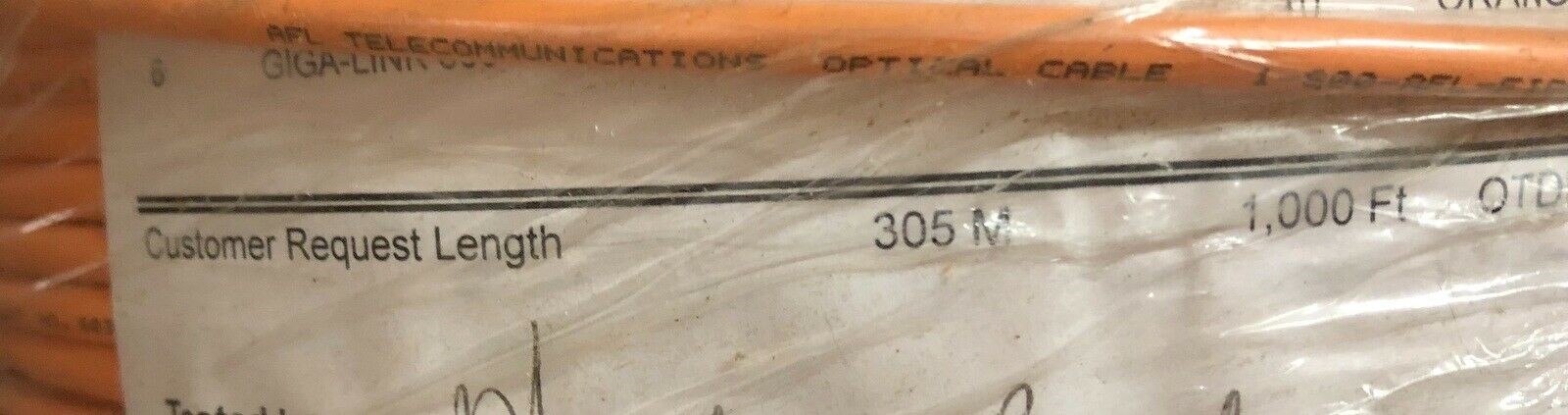 AFL Fiber Optic Cable GIGA Link Wire 300 New Free Shipping