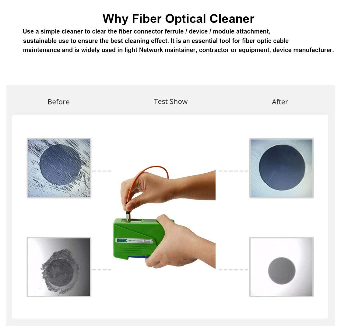 YIENFBEV Fiber Optic Connector Cleaner, Fiber Optic Clean Supports 1.25mm/2.5…