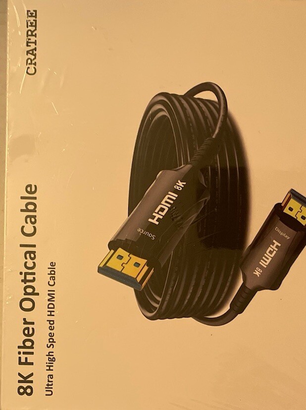 8K Ultra High Speed Fiber Optical HDMI Cable 50’